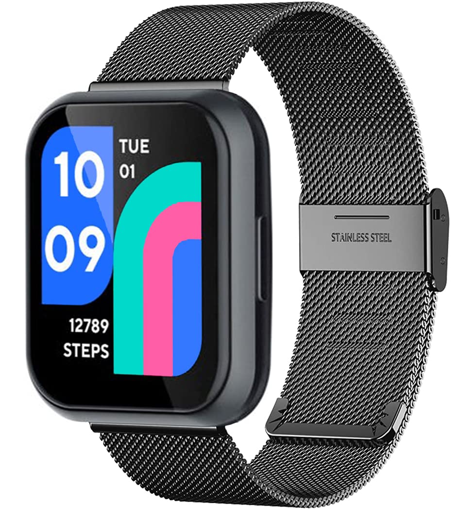 Qunions Bands Compatible With Wyze Watch 47/44Mm For Women Men, Breathable Stainless Steel Metal Mesh Band, Adjustable Replaceme