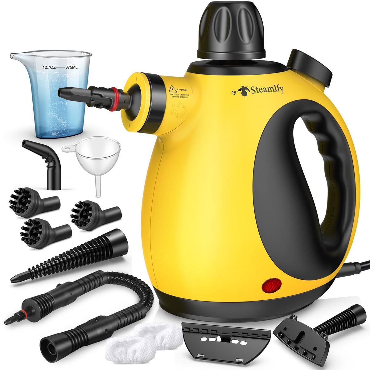 Steamify Pressurized Handheld Steam Cleaner For Home, Multi Surface Steamer With 12 Accessories, 12.8Oz Natural Steamer For Clea