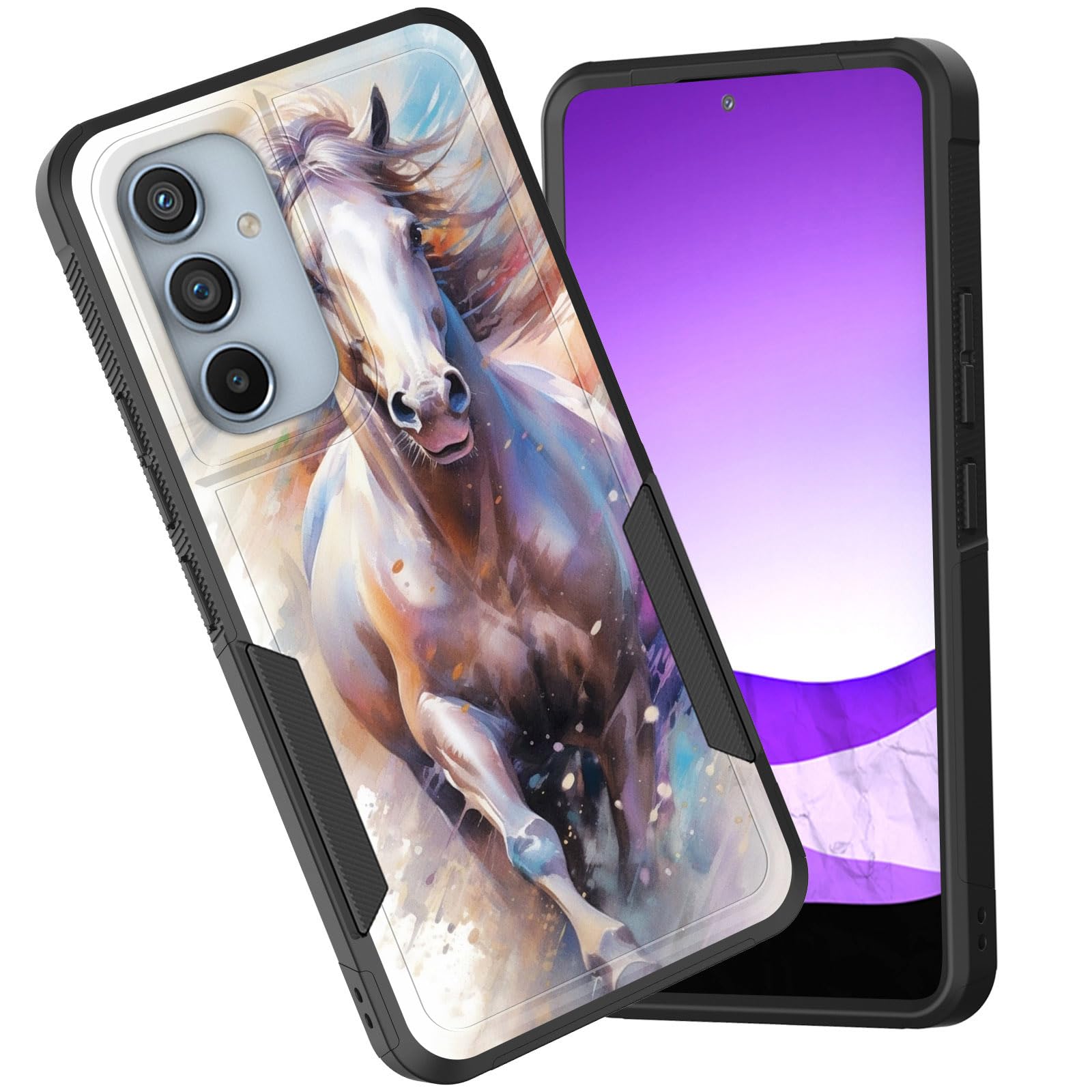 Cicplkse For Galaxy A54 5G Case,Dual Layer Heavy Duty Hybrid Shockproof Hard Pc Soft Silicone Tpu Bumper Protective Cover Case F