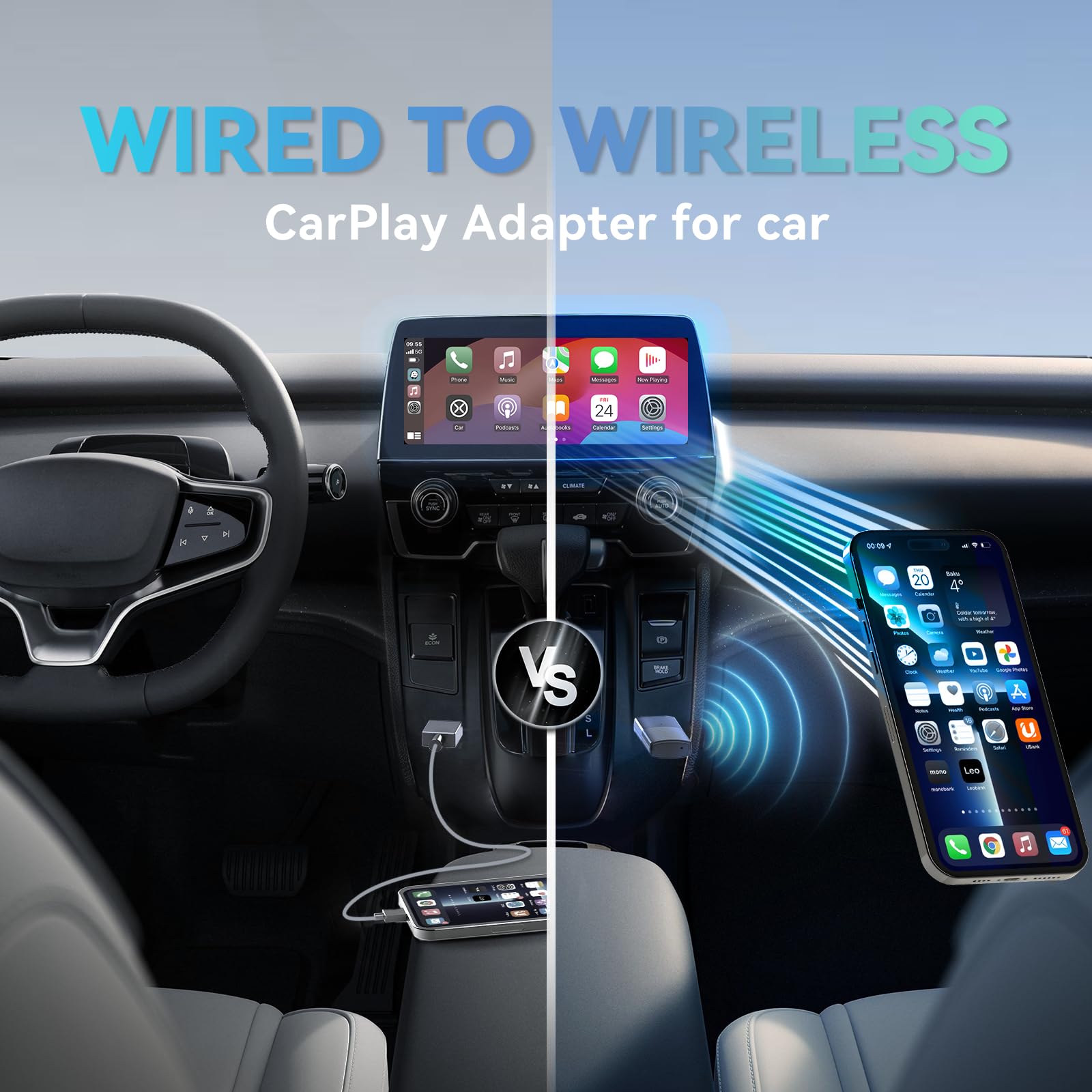 Minix Wireless Carplay Adapter For Apple Ios 10+ Slim Edition Stable Connection For Only Convert Wired To Wireless Carplay Dongl