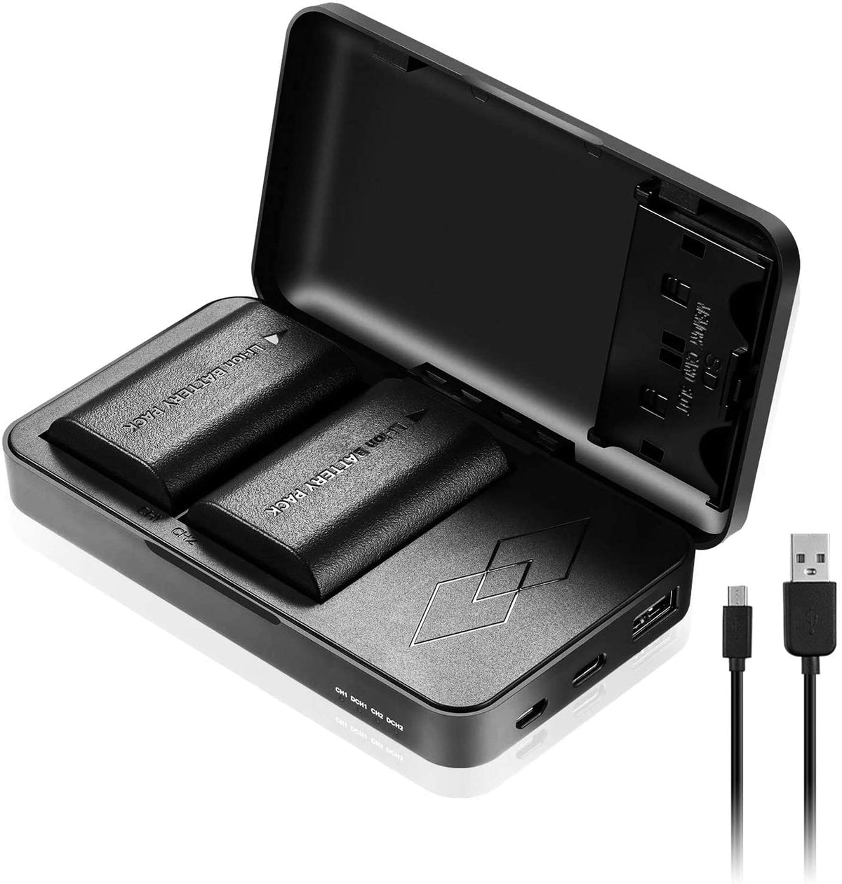 Jyjzpb 2 Pack Lp E6N Batteries And Lp E6 Battery Charger Case Fit For Canon Eos R, Eos R5, Eos 90D, Eos 60D, 70D, 80D, 5D Ii, 5D