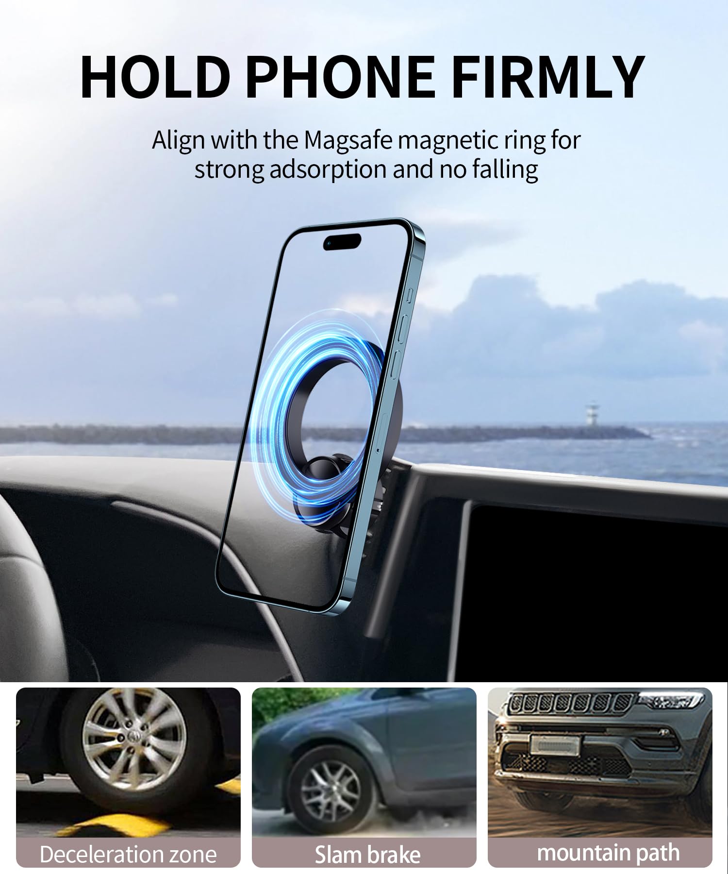 Maserweller Car Phone Holder For Toyota Highlander 2020-2023 Accessories 8-Inch Screen Fixed Clip, 360 Rotation Phone Mount Comp