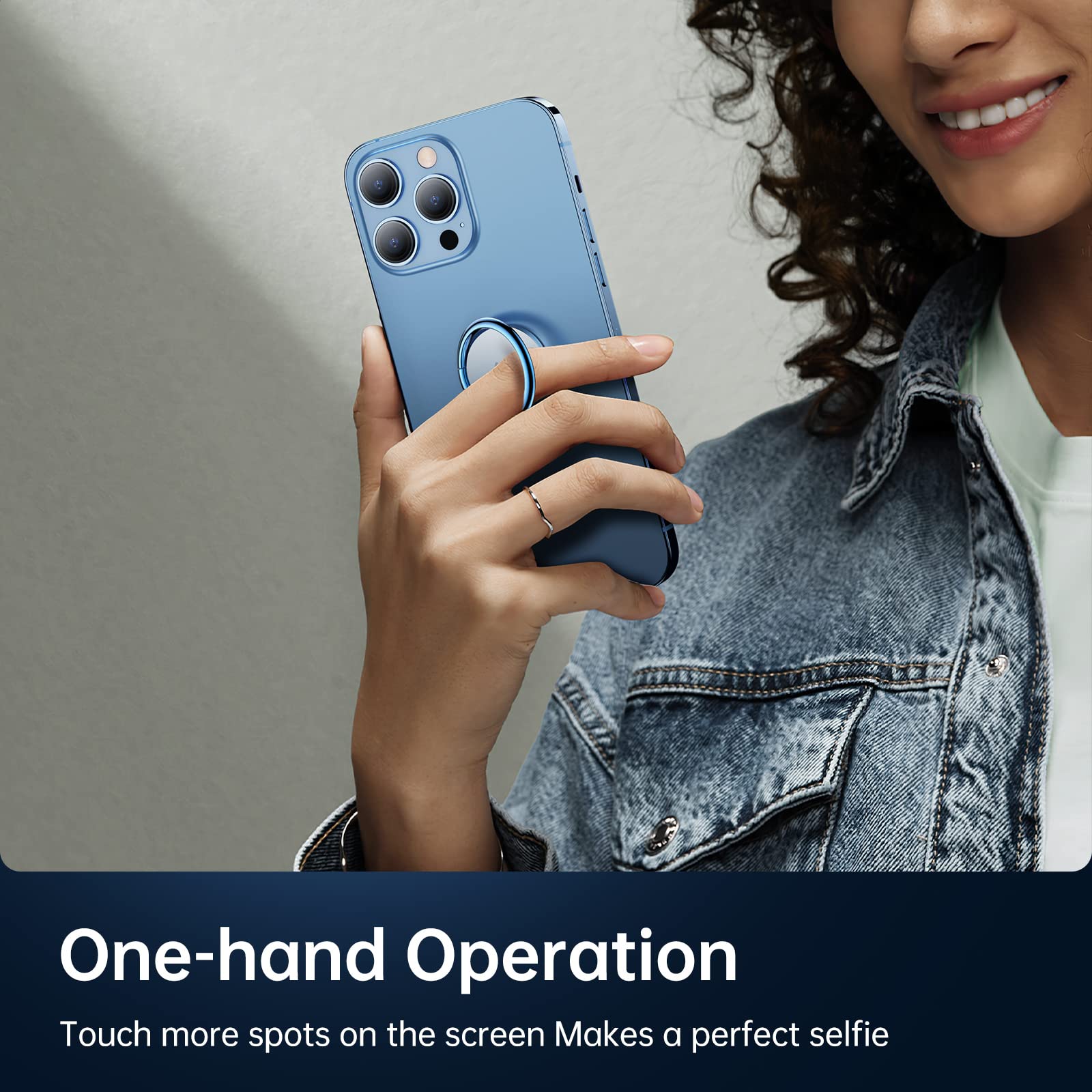 Syncwire Cell Phone Ring Holder Stand, 360 Degree Rotation Finger Ring Kickstand Polished Metal Phone Grip For Magnetic Car Moun