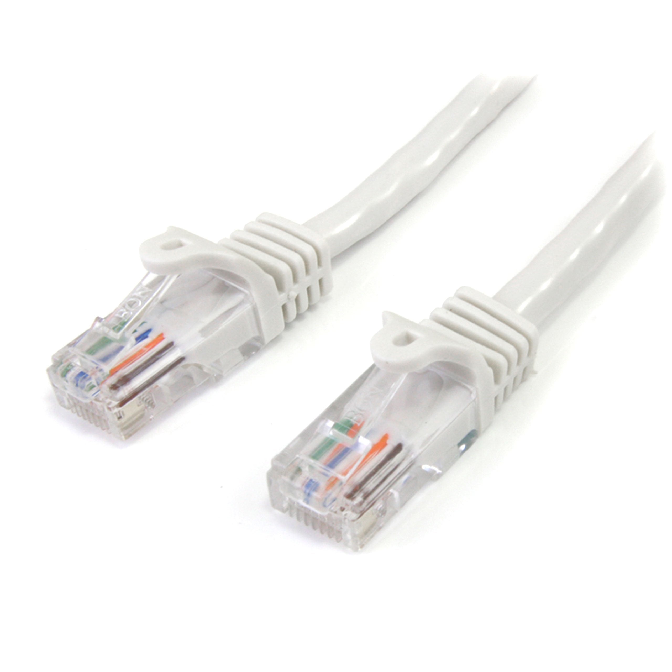 Startech.Com 3 Ft. (0.9 M) Cat5E Ethernet Cable   Power Over Ethernet   Snagless   White   Ethernet Network Cable (45Patch3Wh)