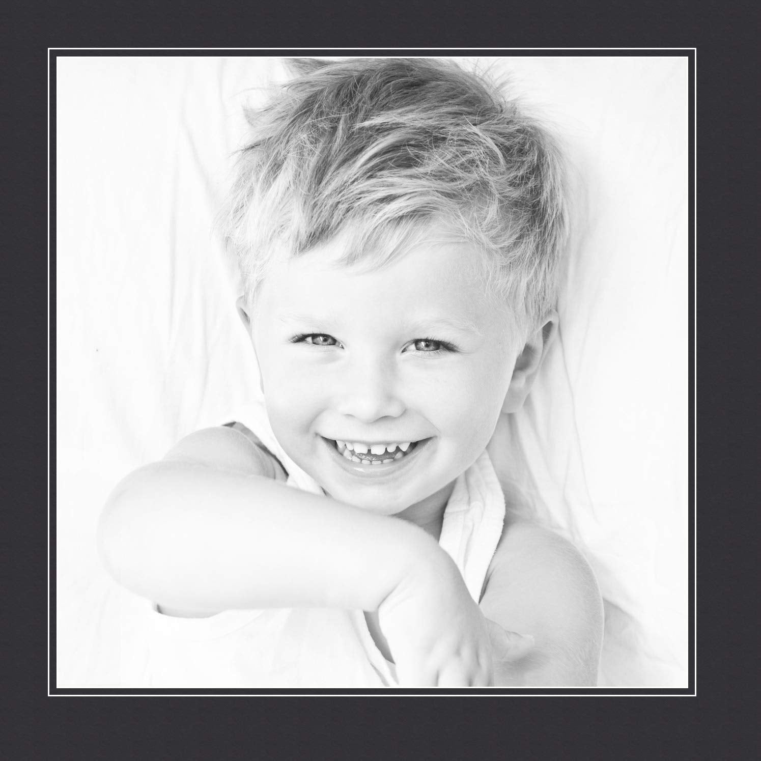 19X19 Smooth Black / Black Custom Mat For Picture Frame With 15X15 Opening Size (Mat Only, Frame Not Included)