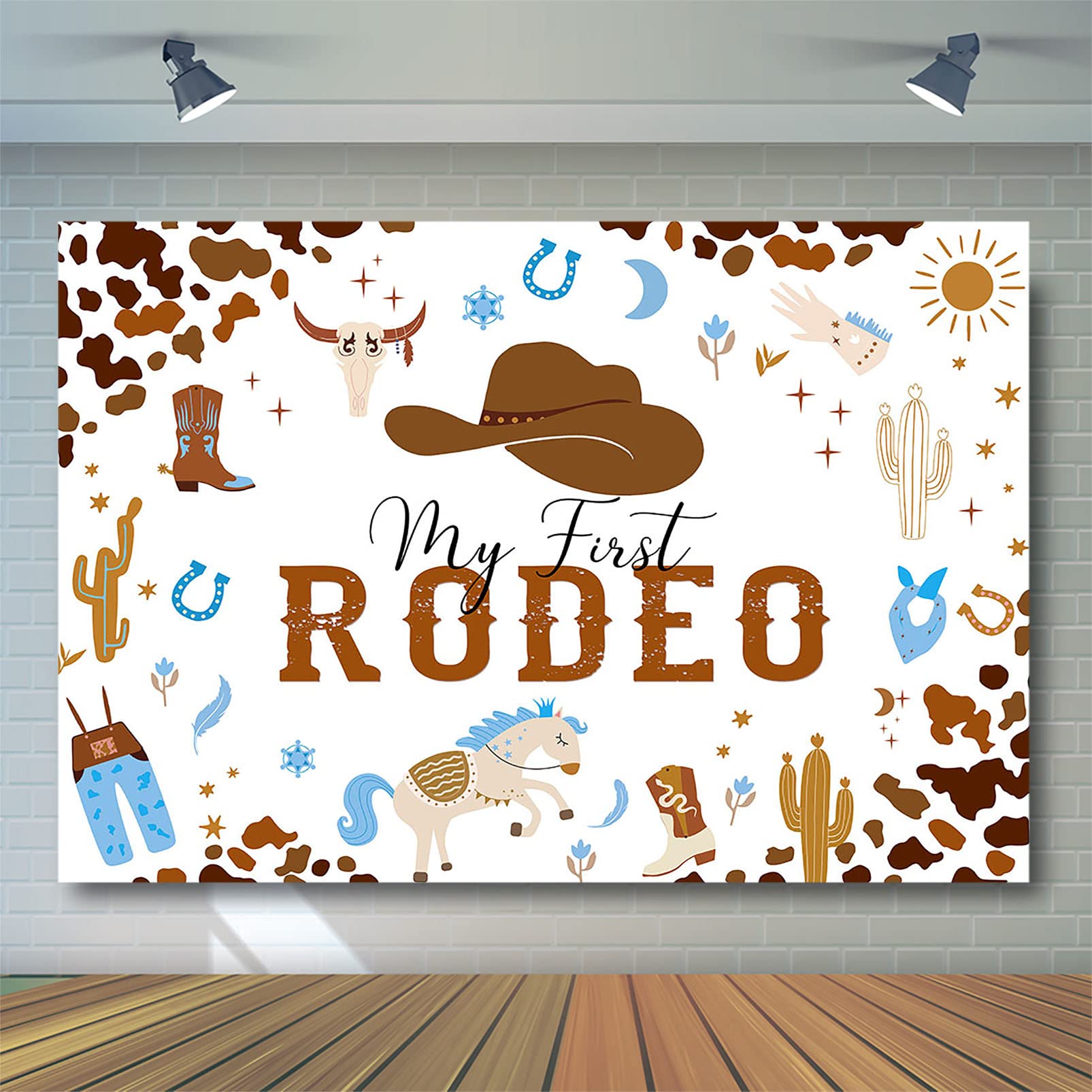 Avezano My First Rodeo Party Backdrop Western Cowboy And Cowgirl Theme 1St Birthday Party Decorations Wild West Rodeo Mexican Ca