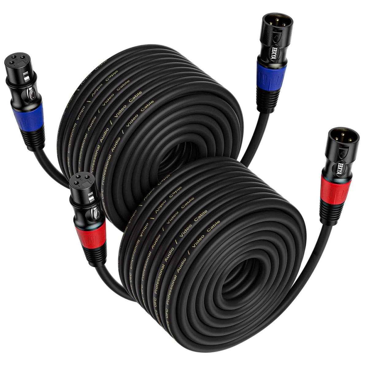 Ebxya 100 Ft Xlr Cable 2 Pack   3 Pin Male To Female Xlr Microphones Cables