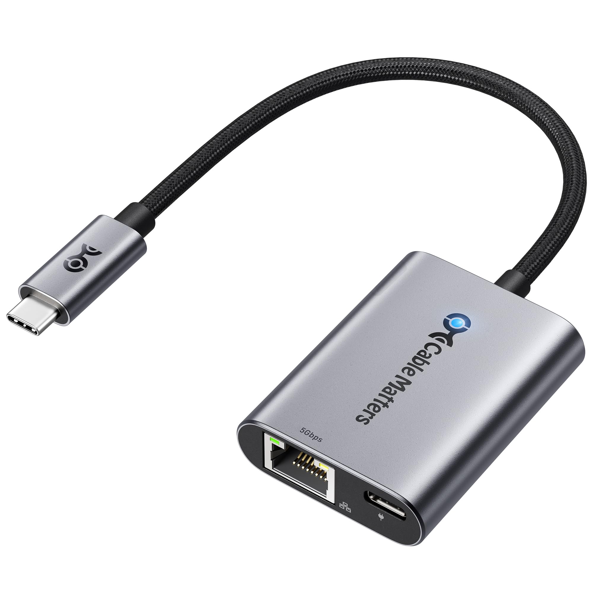 Cable Matters USB C to 5Gb Ethernet Adapter with 140W Charging