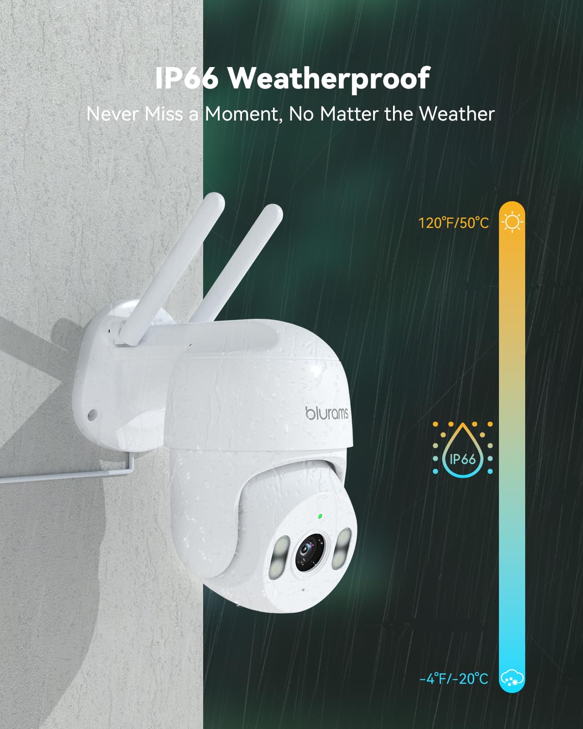 Blurams 2K Security Camera Outdoor, 360 Ptz Cameras For Home Security Outside With Motion Detection Tracking, Color Night Vision