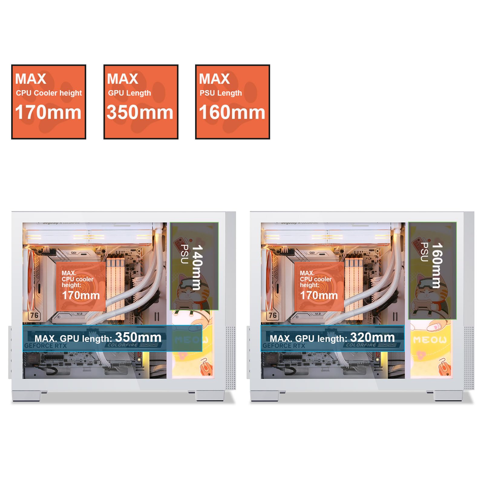 Segotep Memphis M-Atx Mini Tower Pc Case With Tempered Glass Panels, Support 40 Series Gpu, Usb 3.0, And 240Mm Radiator - White