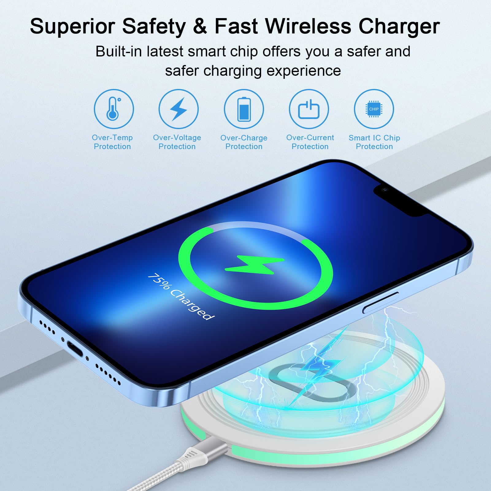 15W Wireless Charger Samsung S24 Ultra Charging Pad For Samsung Galaxy S24 S23 Fe S22 Ultra S21 Note20 Z Flip/Fold 6 5 4,Google