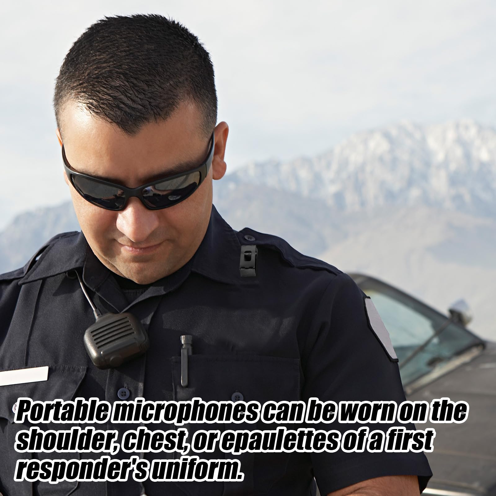 Peutier Mic Clip, Mic Clips For Law Enforcement Police Mic Clip Keeps Portable Radio Mic Microphone Radio Loop Police Microphone