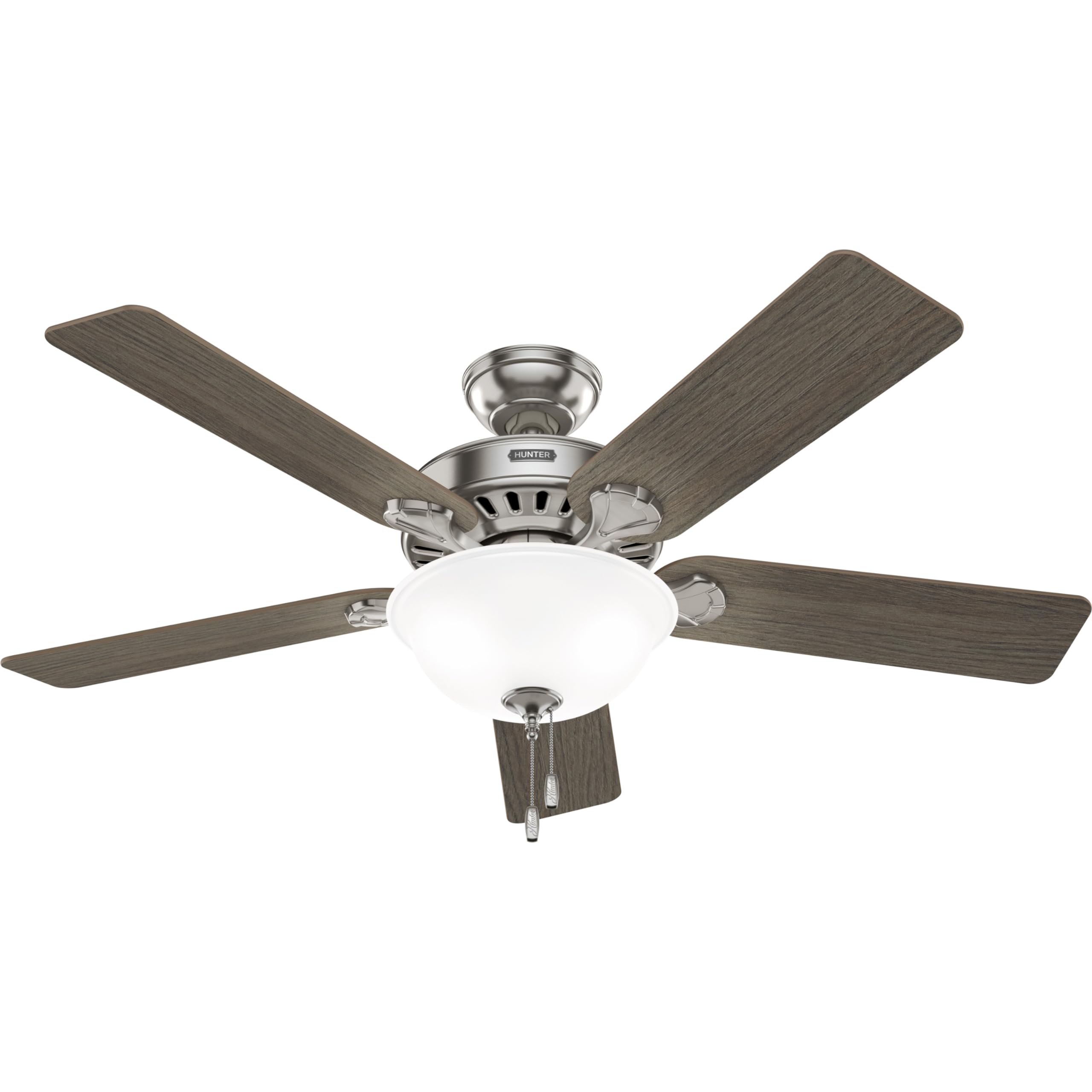 Hunter 52 inch Indoor Ceiling Fan with LED Light - Ceiling Fan with Pull Chain, For Bedroom or Living Room, Standard Mount, No R