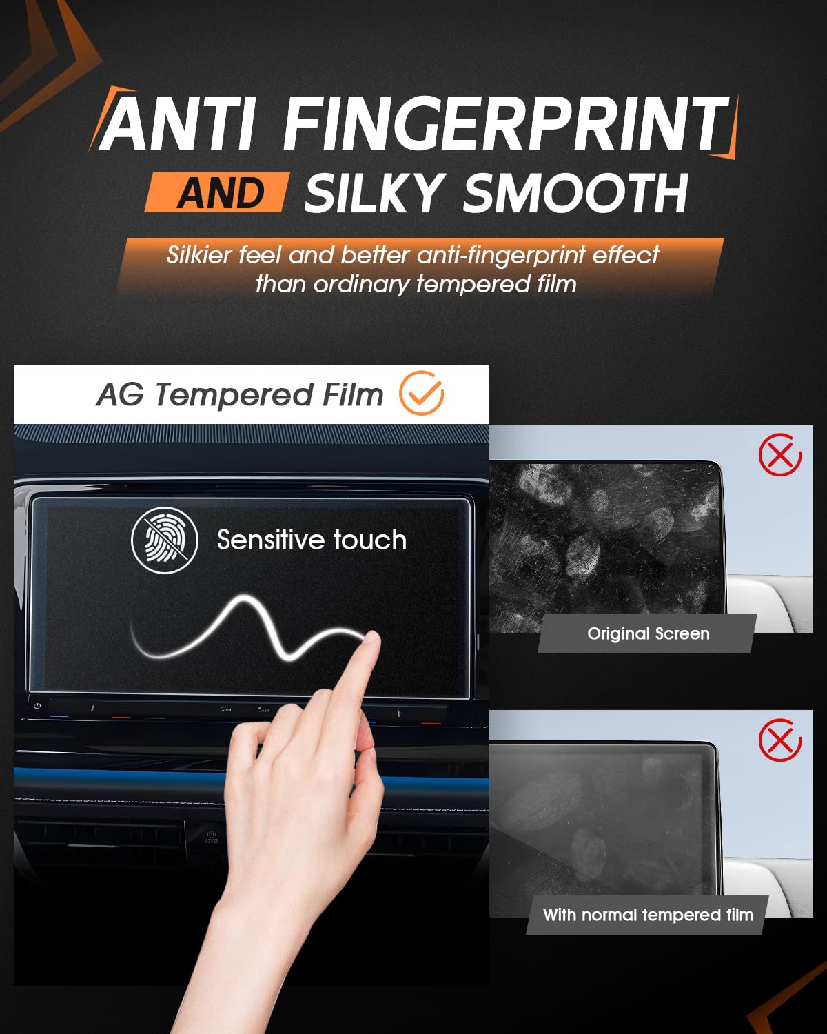 Matte Screen Protector For Volkswagen Atlas 2024 2025 Touchscreen Cover For Atlas Screen Protector For Atlas 2024 2025 Accessories Se/Sel/Sel R Line/Premium 12' Matte Anti Glare Tempered Glass