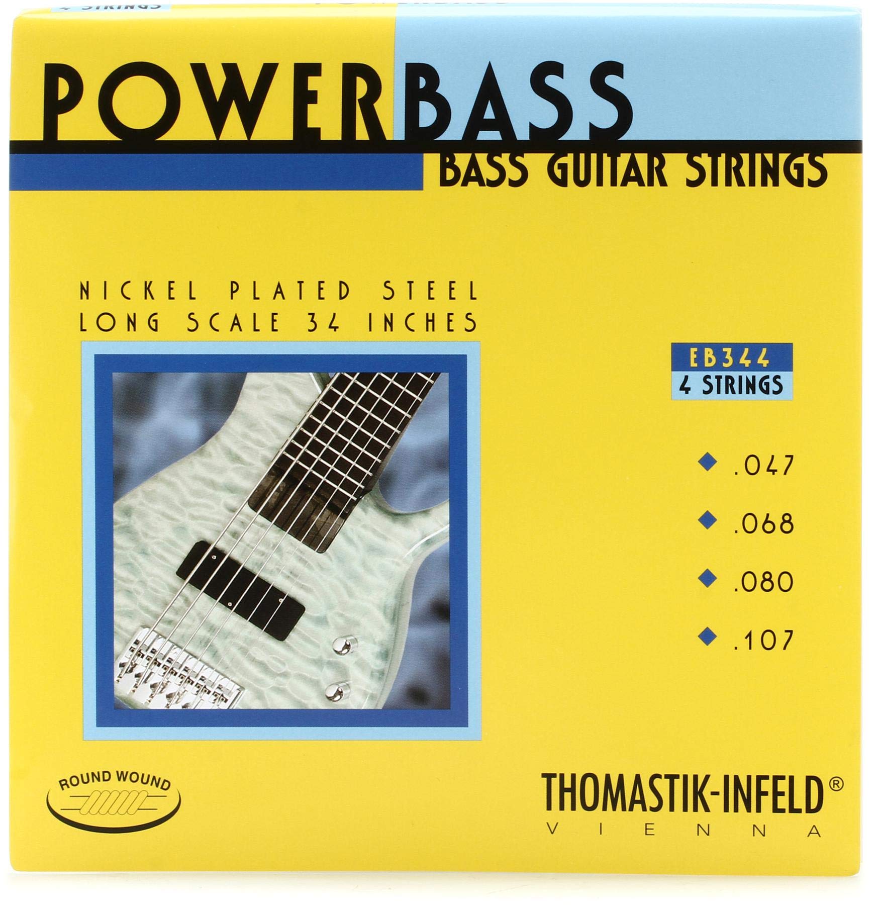 Thomastik Infeld Eb344 Bass Guitar Strings: Power Bass 4 String Magnecore Set G, D, A, E Set