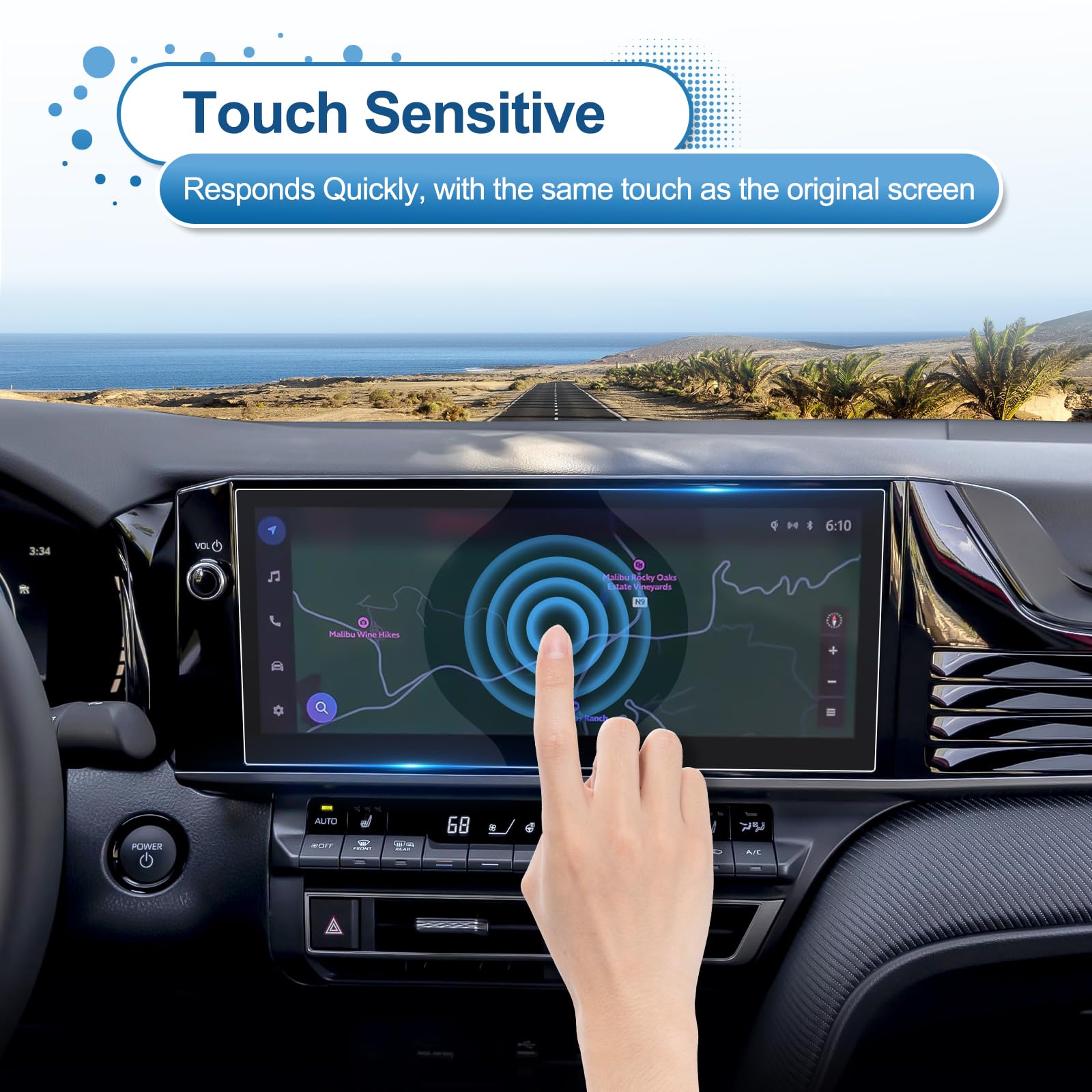 Coleya Updated 2025 Camry Screen Protector For Toyota Camry (Xle/Xse/Se) 12.3 Inch Touchscreen, 9H Tempered Glass For 12.3 In. T