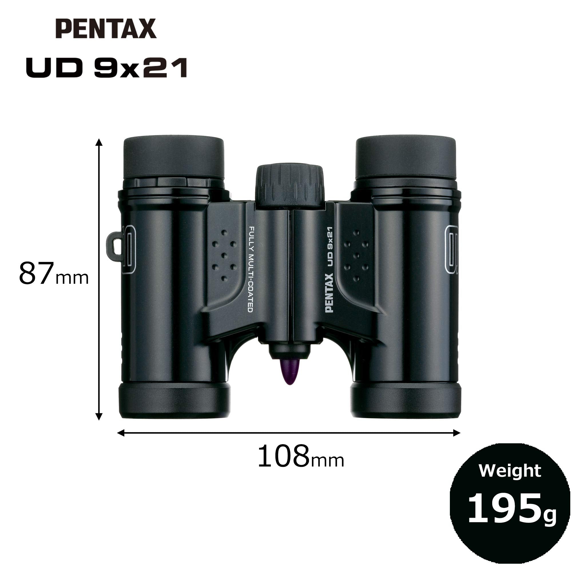 Pentax Binoculars Ud 9X21 Black. A Bright, Clear Field Of View,Lightweight Body With A Roof Prism, And Fully Multi Coated Optics