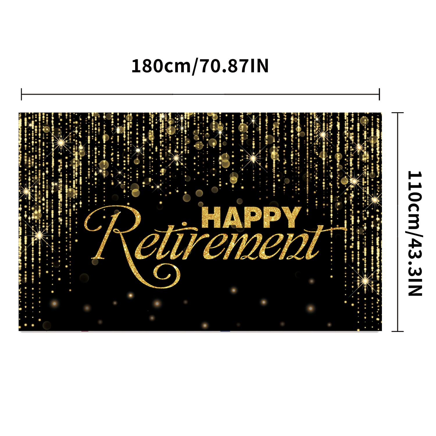 Loonelo Happy Retirement Backdrop With 70.8''X43.3'',Large Happy Retirement Banner Background Photography With Rope, Party Decor