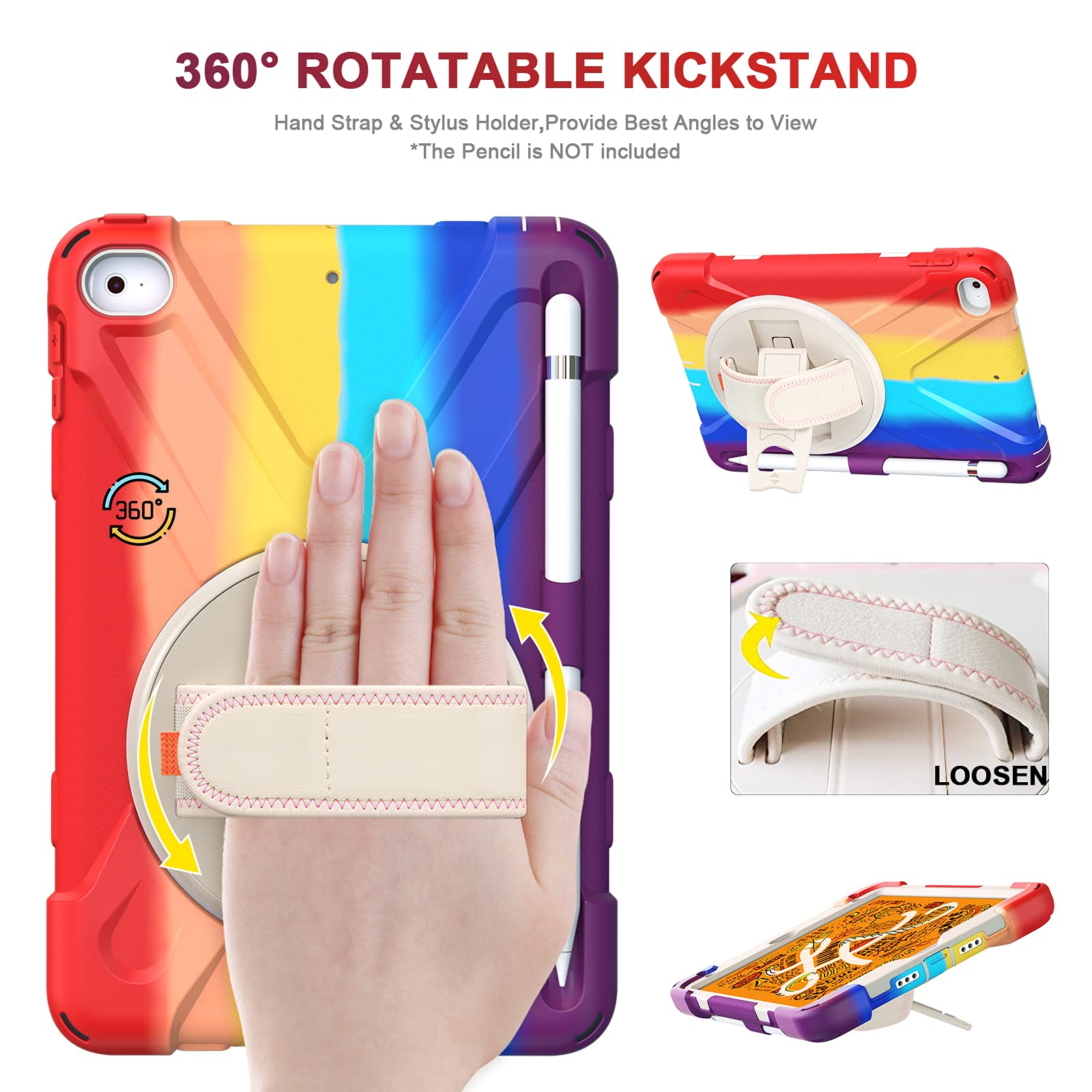 Gerutek Ipad Mini 5Th/4Th Generation Case, 3 Layer Structure Heavy Shockproof Ipad Mini 5/4 Case, Ipad Mini Case 5Th Generation