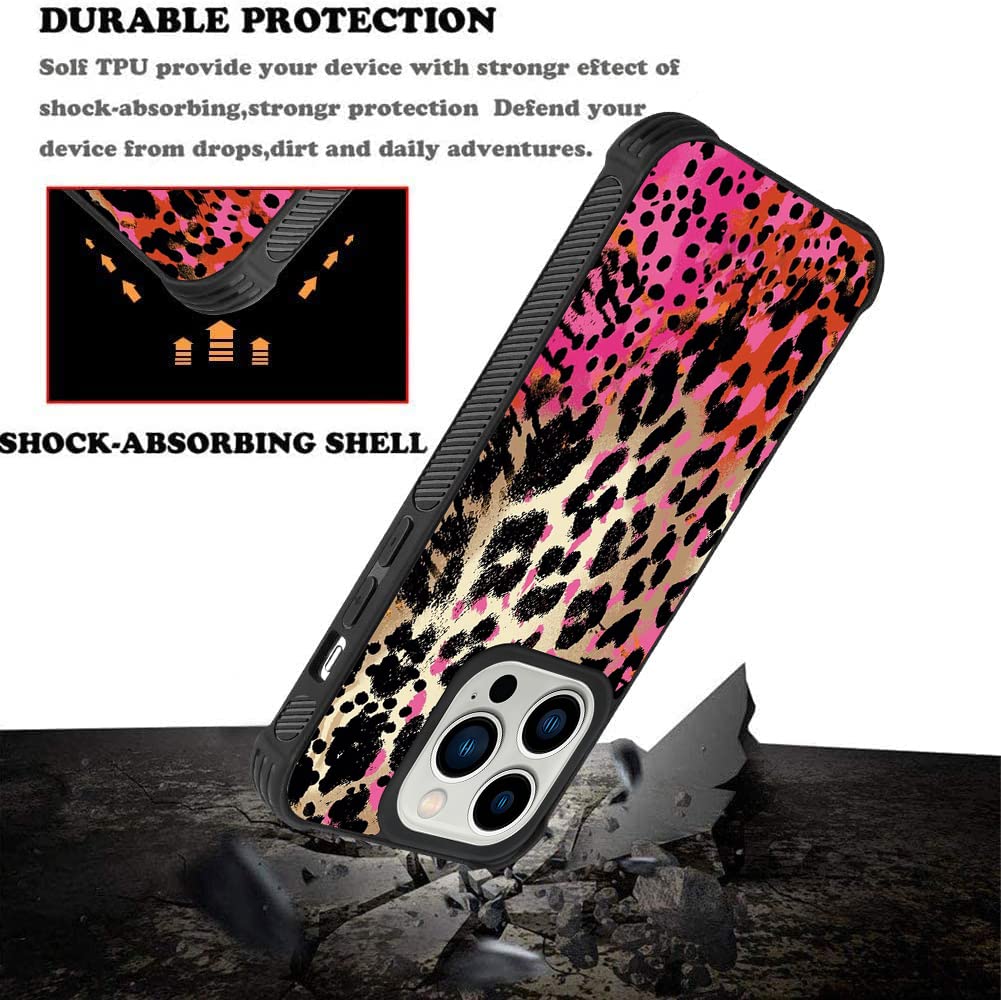 Kanghar Case Compatible With Iphone 14 Pro Max,Leopard Design,Tire Texture Non Slip +Shockproof Rugged Tpu Protective Case For I