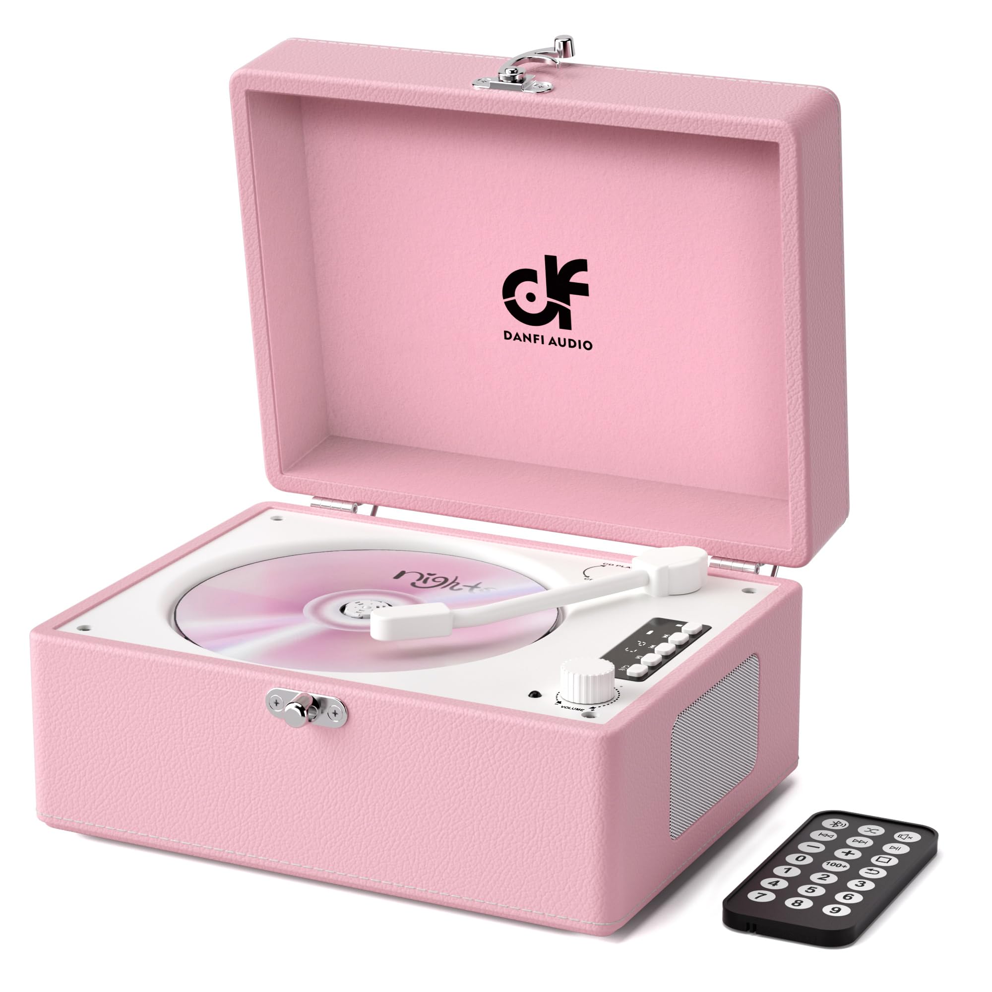 Cd Player Retro With Upgraded Speakers Bluetooth In/Out Rechargeable Portable Cd Player For Home With Led Screen Boombox Usb Type C Light Pink