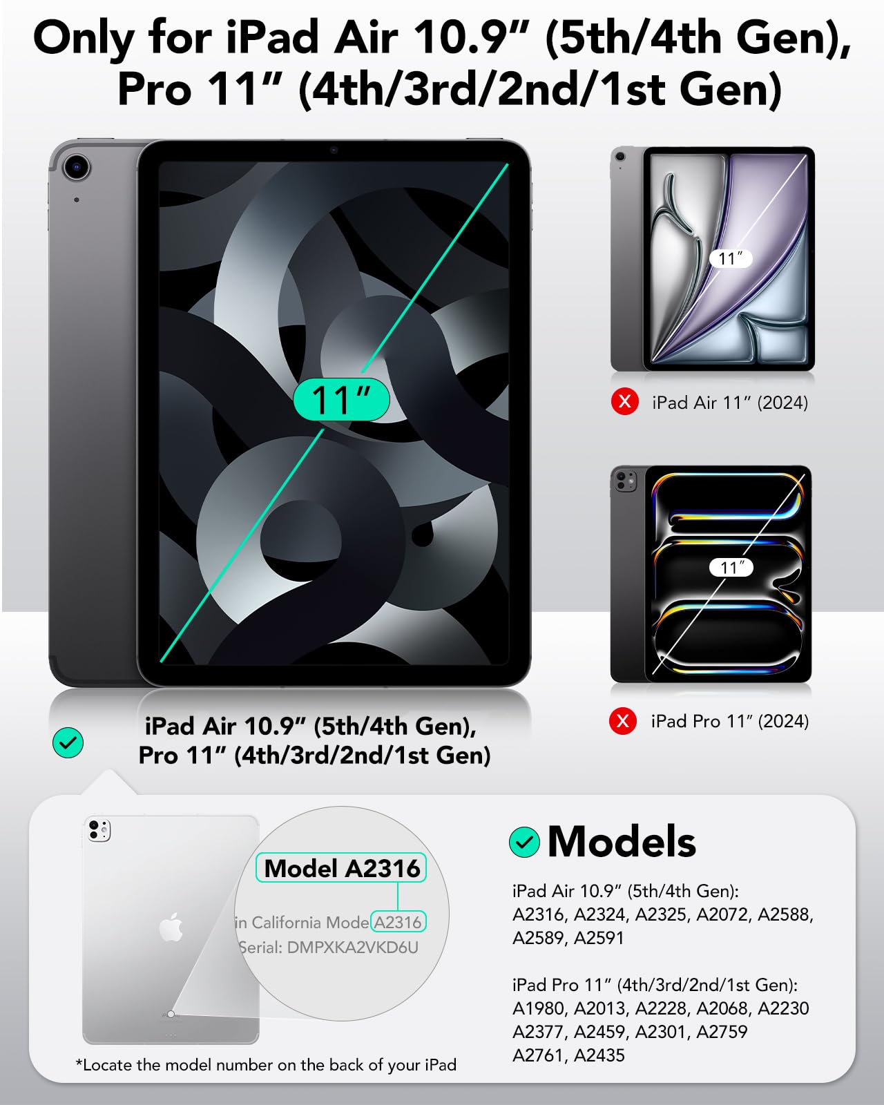 Esr For Ipad Air 5/4 Paper Feel Magnetic Screen Protector(2022/2020, 10.9 Inch) And Ipad Pro 11 Inch (2022/2021/2020/2018), Write And Draw Like On Paper, Detachable And Reusable, Matte Finish