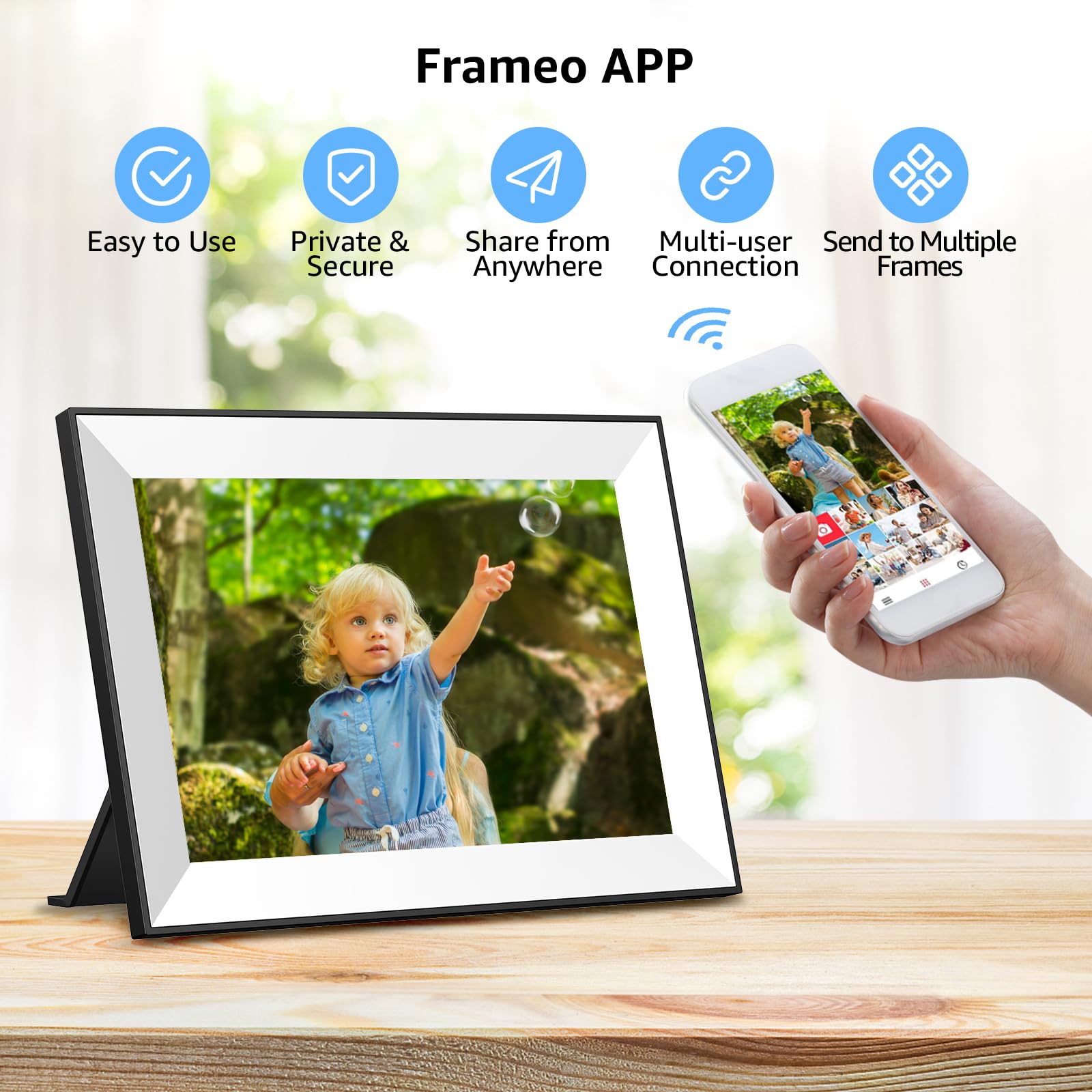Frameo Digital Picture Frame,Wifi Slideshow Digital Photo Frame With 10.1 Inch Ips Touch Screen,Load From Phone To 32Gb Digital