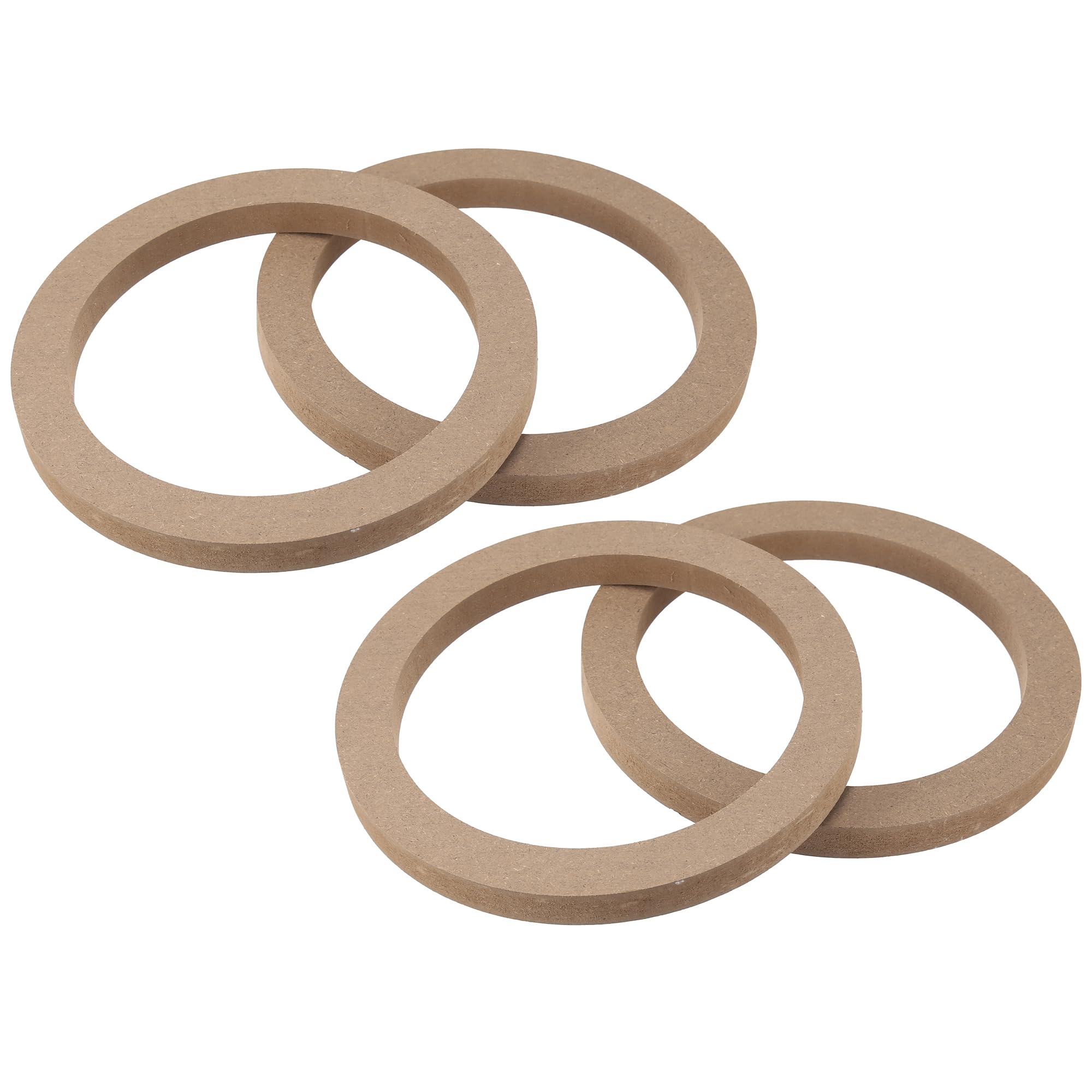 X AUTOHAUX 4 Pcs 6.5 Universal Wooden Car Speaker Subwoofer Mounting Spacer Rings Adapter Bracket Holder Plate