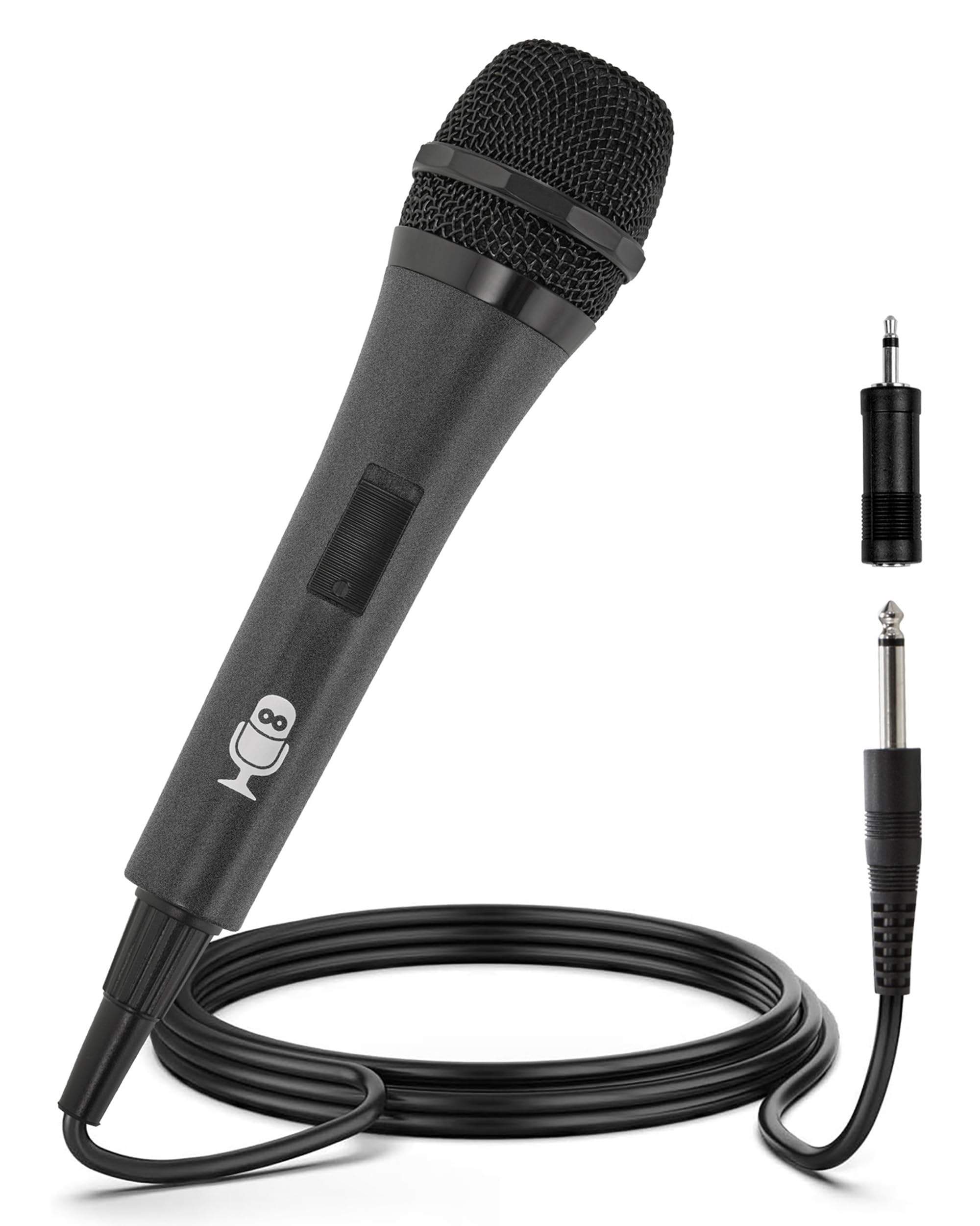 Singing Machine Wired Microphone For Karaoke, (Black)   Unidirectional Dynamic Vocal Microphone   Plug In Microphone For Karaoke Machine, Amp, & Speaker   Mic For Singing, Public Speaking, & Parties