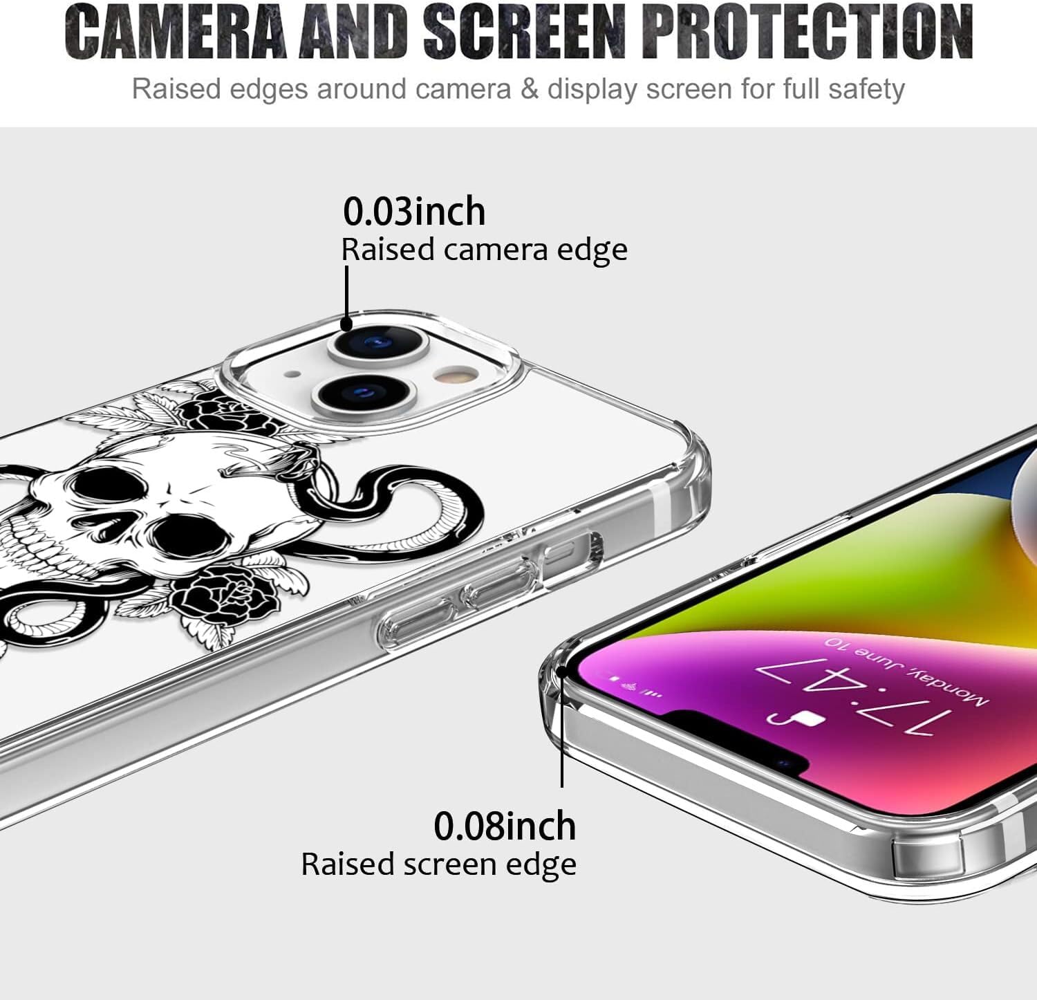 Imogacla 2024 Skull Halloween Phone Case   Chrome Hearts Iphone 15 Plus Case, Skeleton Cool Gothic Designer For Iphone 15 Plus P