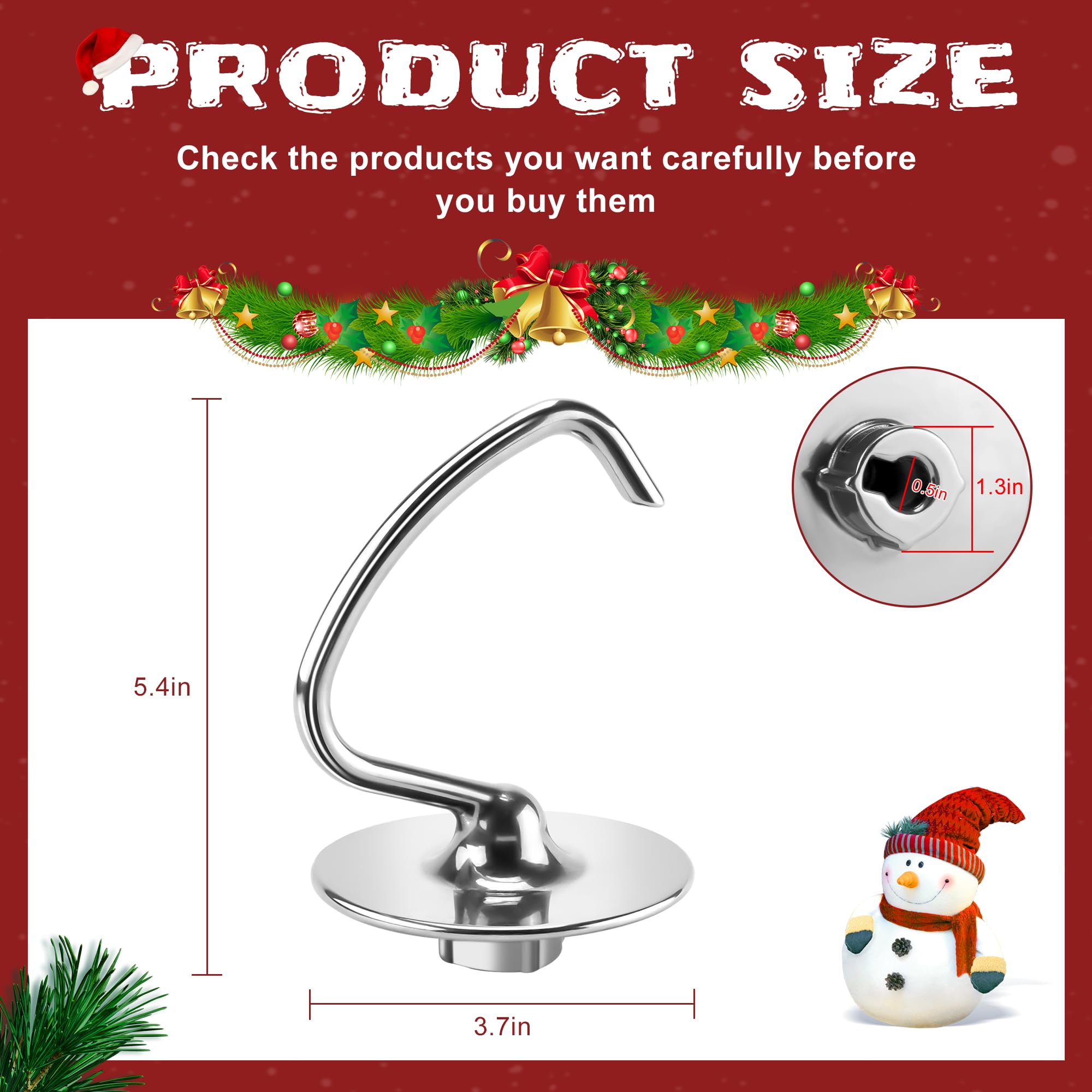 ?????????????????? ?????????? ?????????? Bread Dough Hook 4.5/5.0 Qt Kitchen Mixer Attachment,Bread Dough Hook K45Dh Replacement