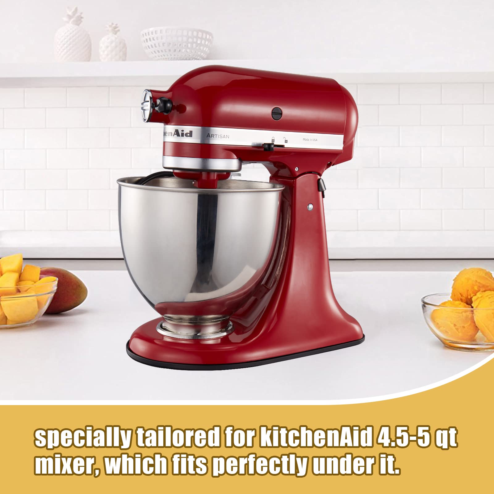 Metal Mixer Slider Mat For Kitchenaid Stand Mixer   Appliance Sliding Tray Countertop Mixer Mover Slide Board Mats Pad Compatibl