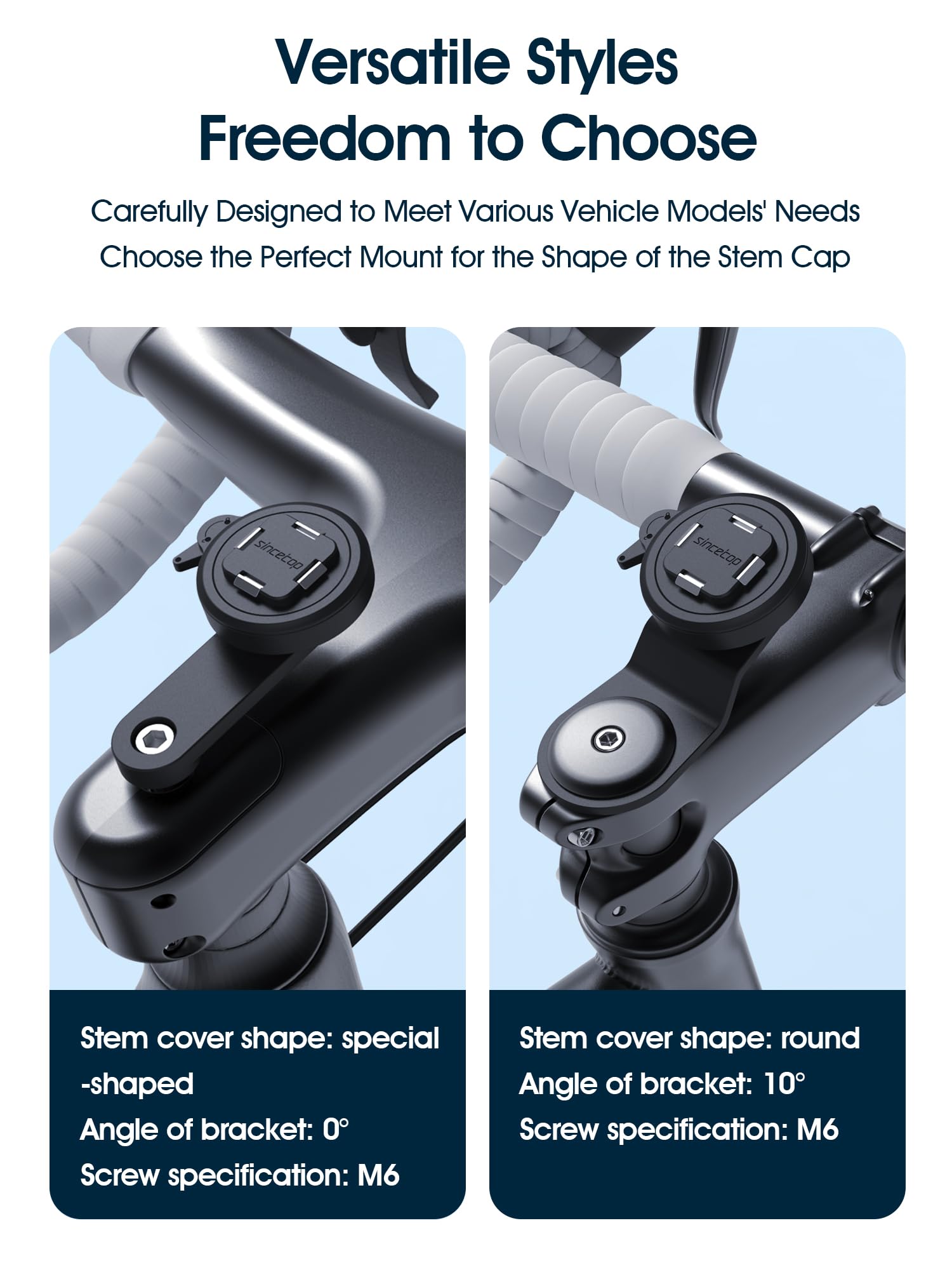 Sincetop Bike Phone Mount - Universal 4.0''6.7'' Cellphone Holder, Aluminum Bracket, Cycling Quick Mount For Mountain & Road & E