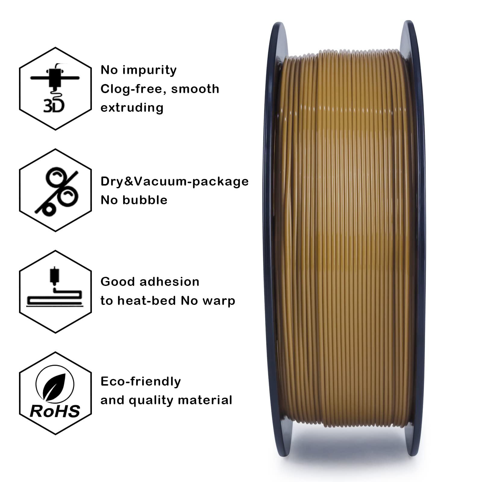 Ziro Pla Filament 1.75Mm,3D Printer Filament Pla Pro Basic Color Series 1.75Mm 1Kg(2.2Lbs), Dimensional Accuracy +/- 0.03Mm,Brow