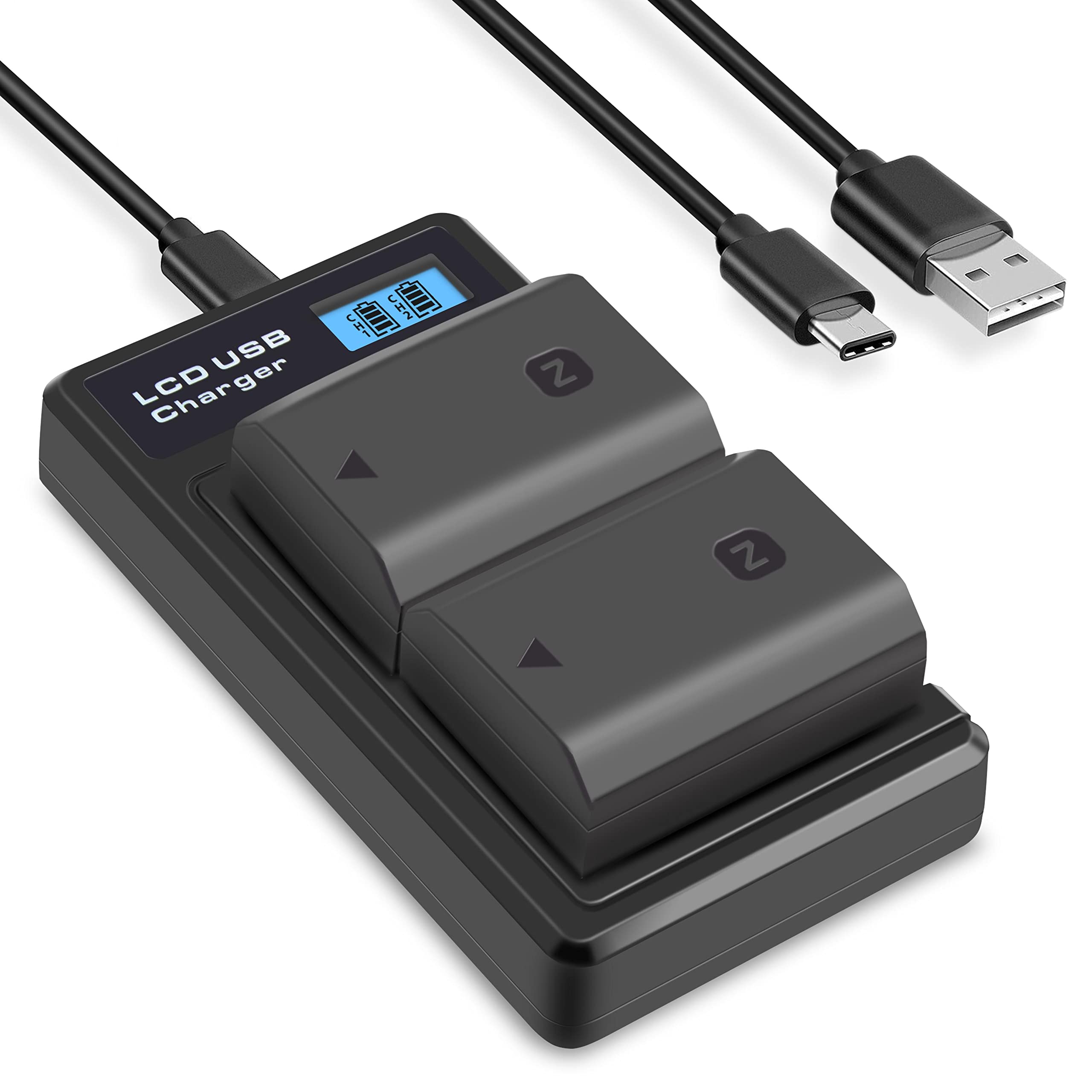 2 Pack Np Fz100 Battery & Battery Charger Replacement For Sony Alpha A7 Iv / A7 Iii / A7R V / A7R Iv / A7R Iii / A7S Iii / A7C /