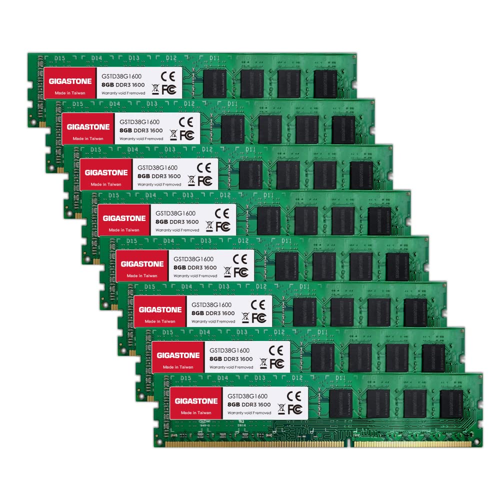 ?Ddr3 Ram? Gigastone 64Gb Kit (8X8Gb) Ddr3/Ddr3L 1600Mhz (1333Mhz) Pc3 12800 (Pc3 10600) Cl11 1.35V/1.5V 2Rx8 Udimm 240 Pin Unbu