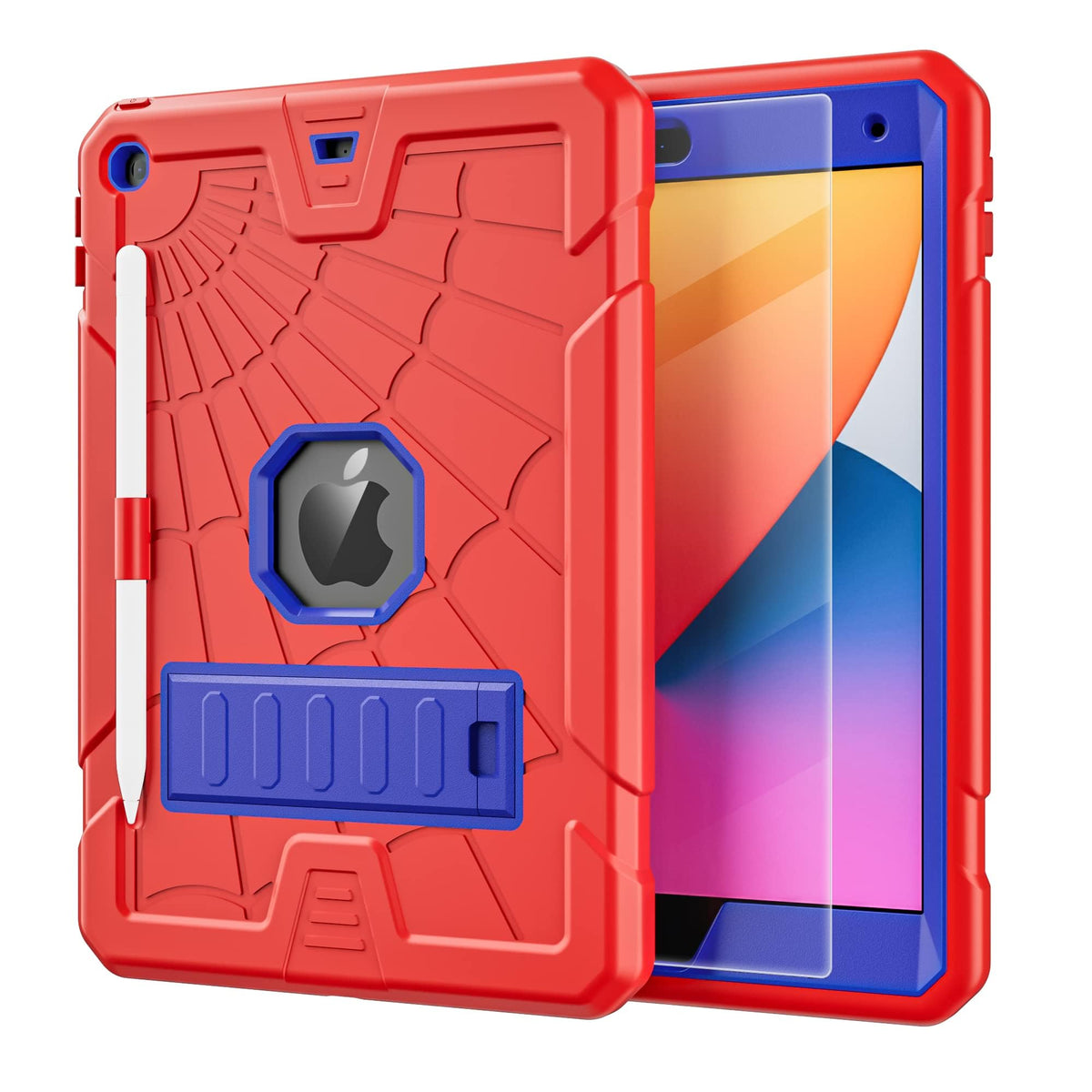 Tsqqst Kids Case For Ipad 9Th/8Th/7Th Generation With Glass Screen Protector | Ipad 10.2 Case 2021 2020 2019 With Pencil Holder+