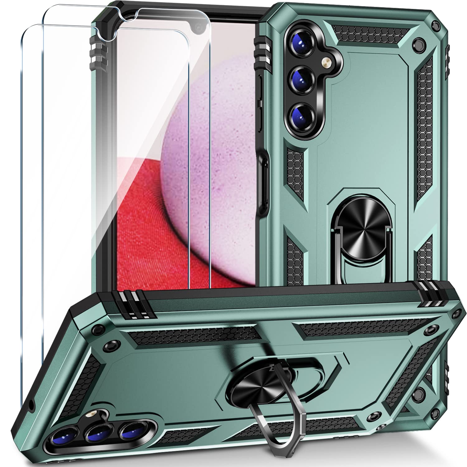 Galaxy A14 5G Case, Samsung A14 5G Case With Screen Protector [2 Pack], [Military Grade] 16Ft. Drop Tested Shockproof Phone Cove
