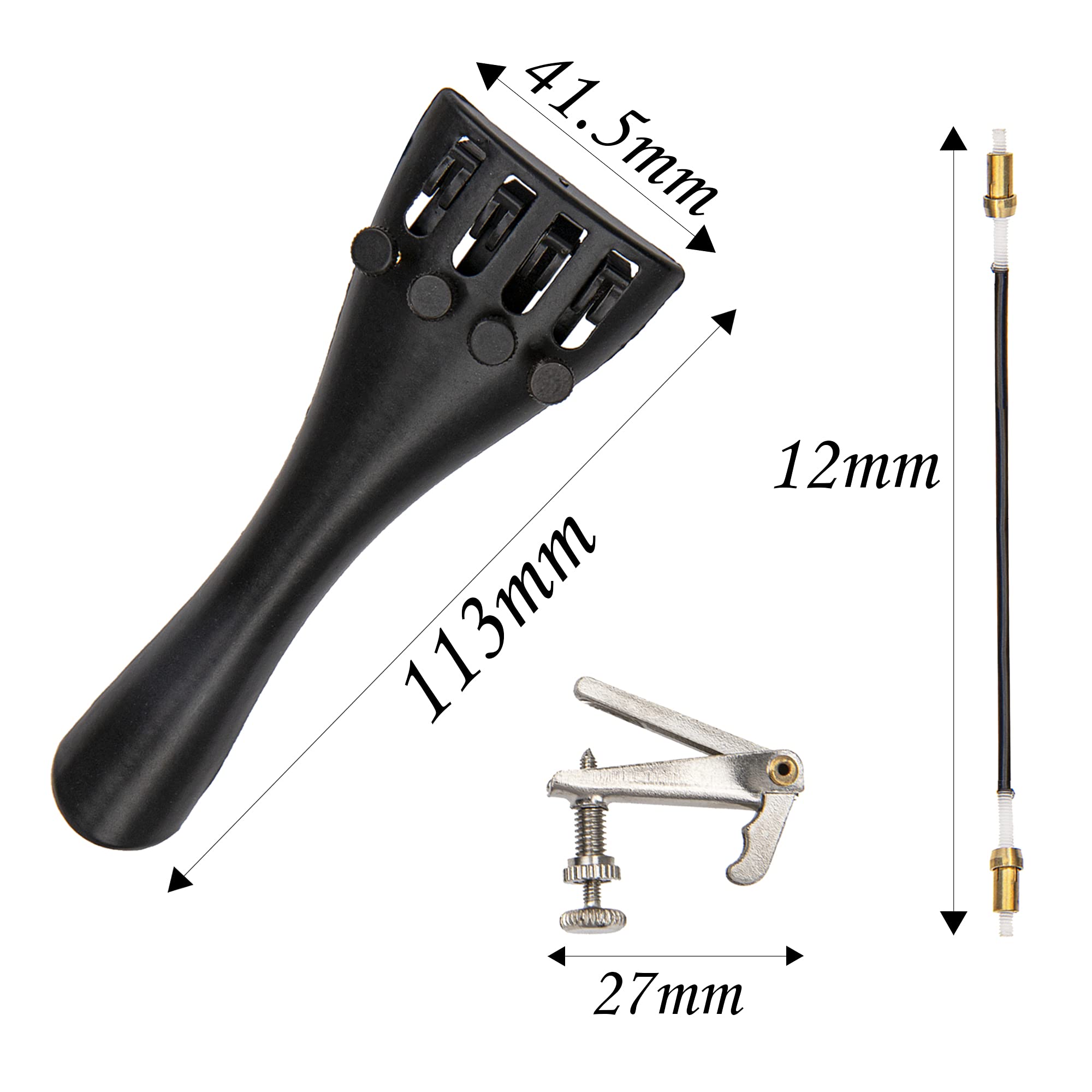1Set Yootones Violin Tailpiece & Tailpiece Rope & Tuners Kits Set Compatible With 4/4 3/4 Violin Accessories Kit