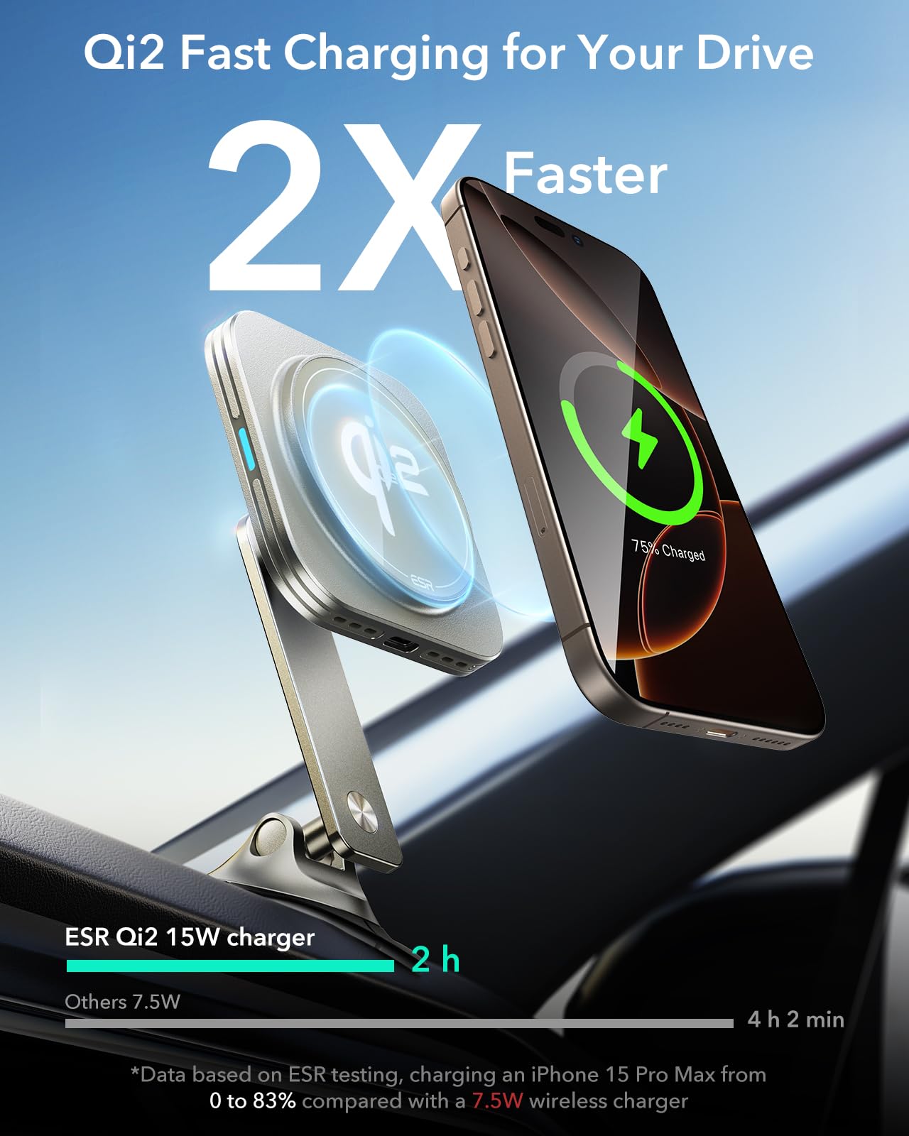 Esr For Qi2 15W Magsafe Car Mount Charger, Qi2-Certified Universal Dashboard/Tesla Magsafe Car Charger, Magnetic Wireless Chargi