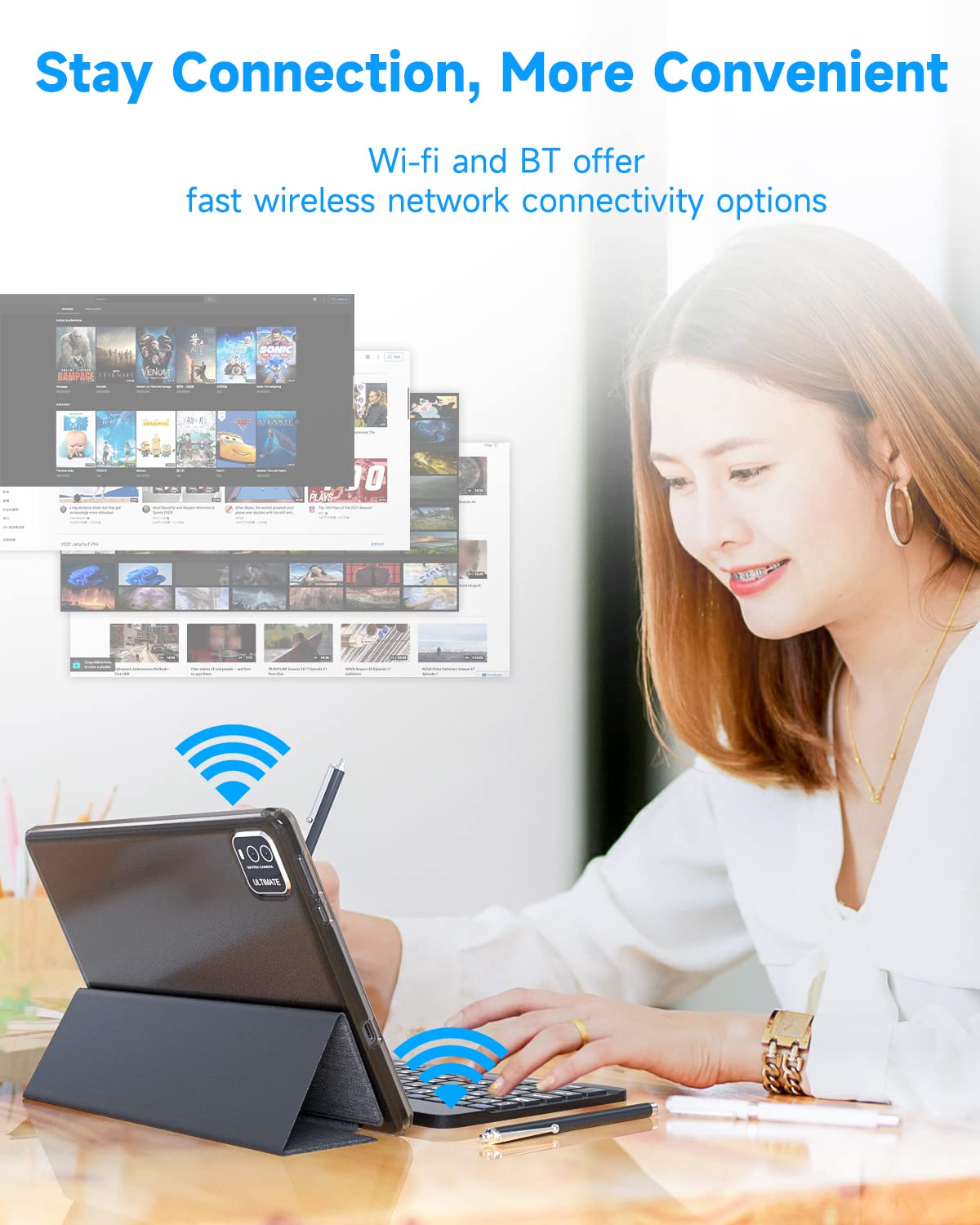 2 In 1 Tablet, 10 Inch Android 13 Tablet With Keyboard, 8Gb Ram+64Gb Rom+512Gb Expandable Computer Tablets Pc, Ips Screen, 2+8Mp