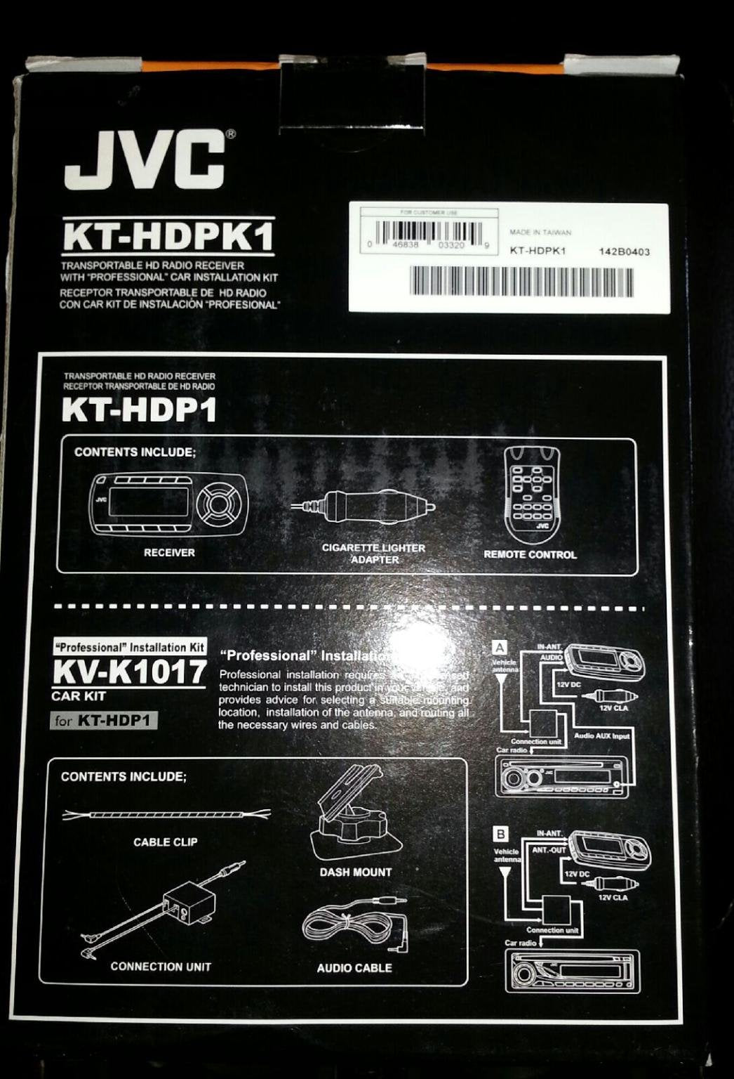 Jvc Kthdpk1 / Kt Hdpk1 / Kt Hdpk1 Transportable Hd Radio Receiver With Car Kit