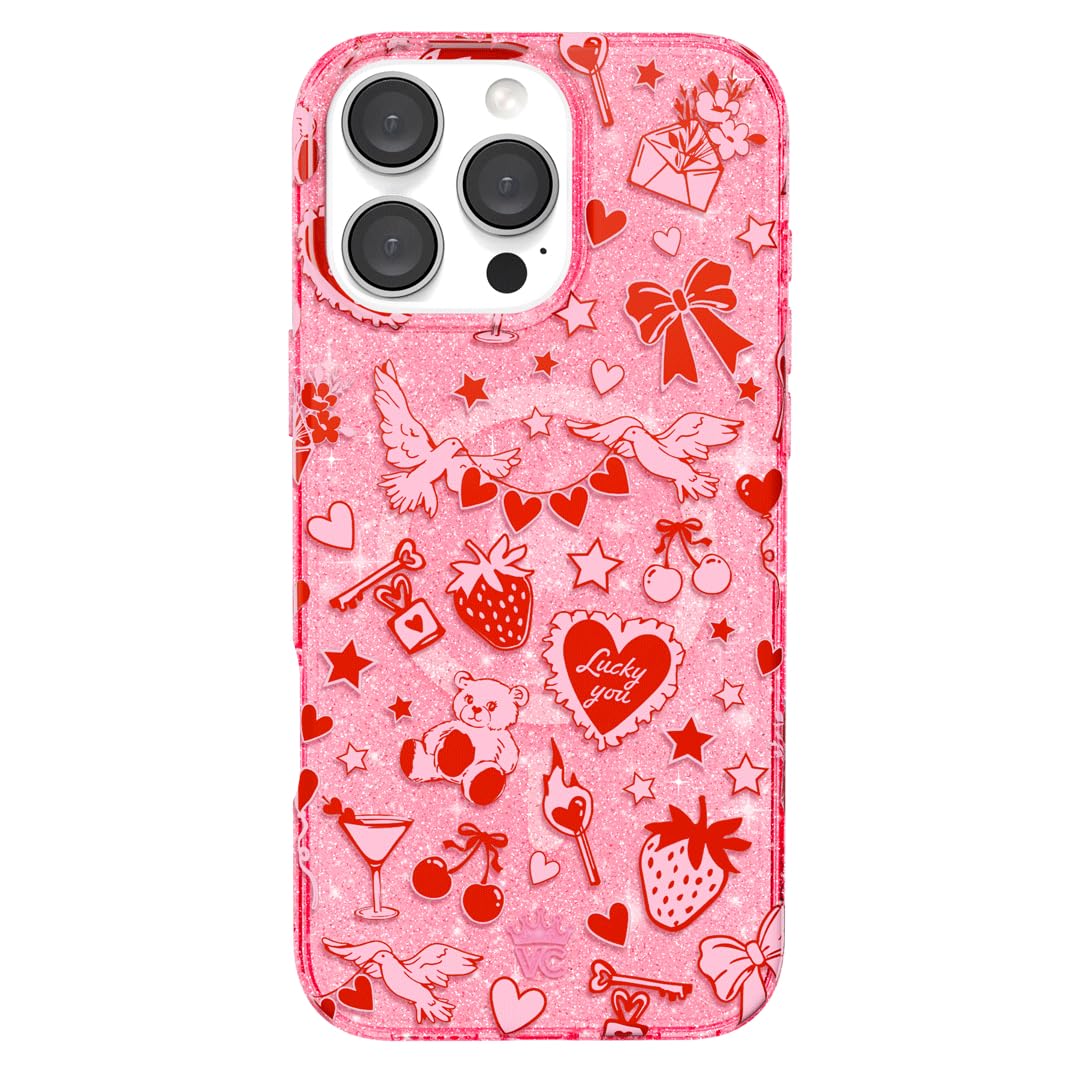 VELVET CAVIAR for iPhone 16 Pro Max Case Halloween Ghost - Compatible with MagSafe [10ft Drop Tested] - Ghosted Pink Glitter