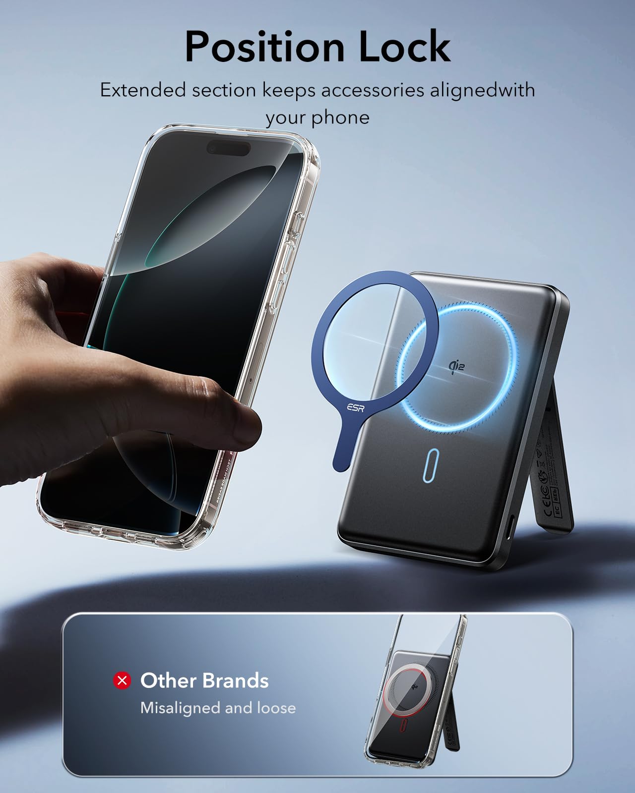 Esr For Magsafe Sticker, Magsafe Ring Magnet, 2 Pack Magnetic Metal Ring, Universal Wireless Charger Conversion Kit For Iphone 1