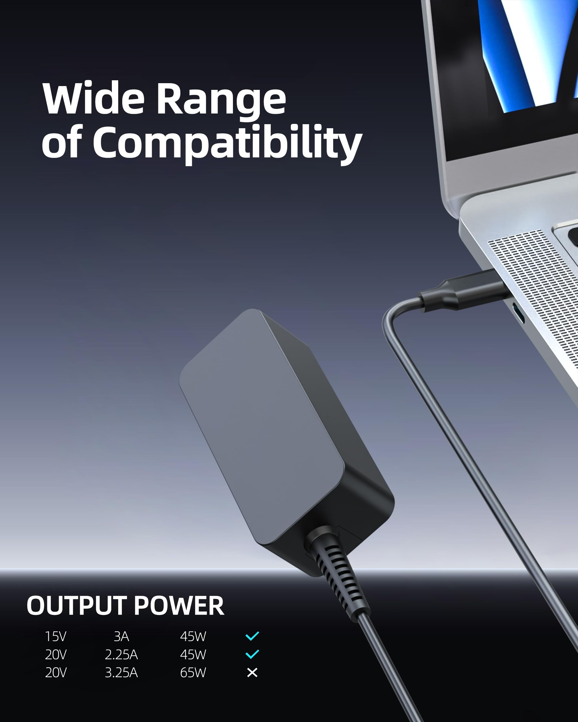 Chromebook Charger For Lenovo Chromebook Laptop, (Ul Certified Safety)