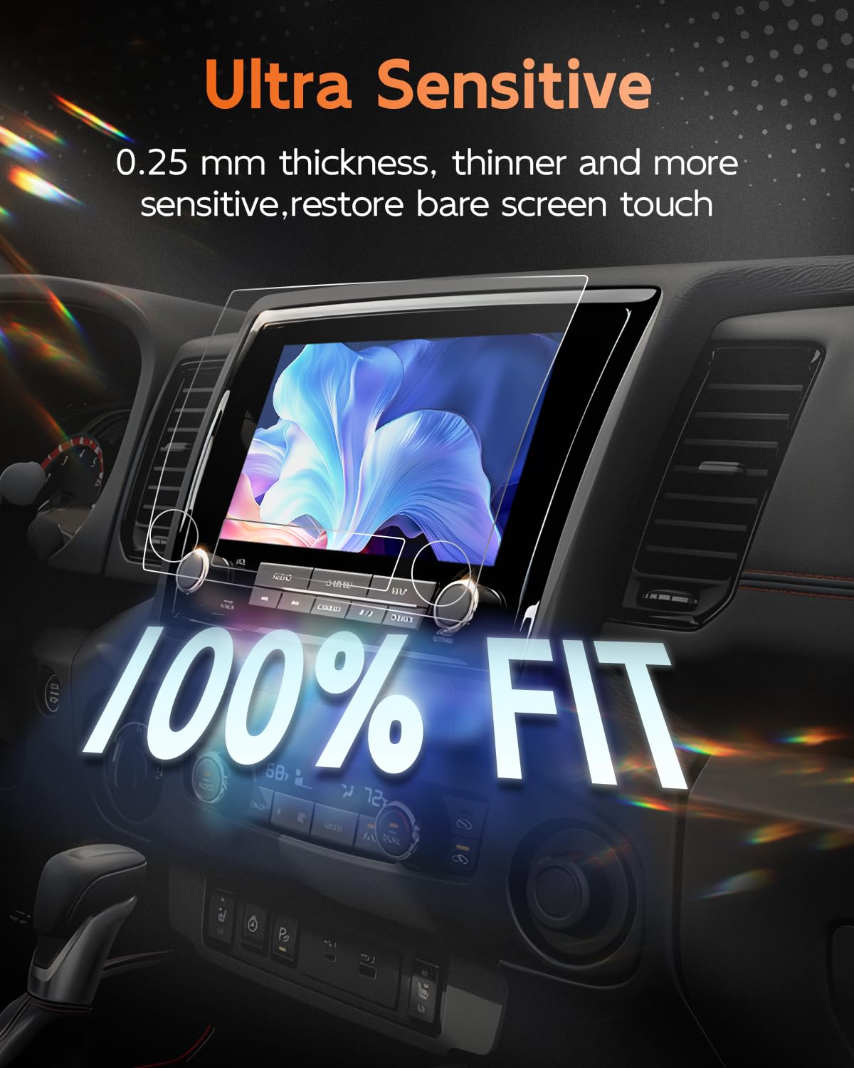 Cdefg (2Pcs Frontier Anti Reflection Screen Protector, 9 Inch Touchscreen, For Nissan Frontier 2022 2023 2024 Accessories, Pro X Pro 4X Frontier Prox Pro4X, Ultra Clear, Anti Glare, 2Pcs