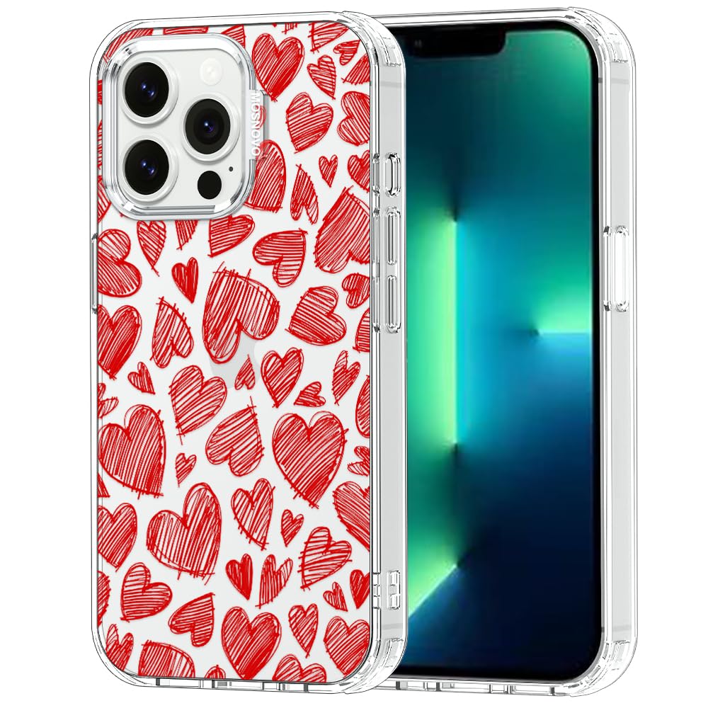 MOSNOVO for iPhone 13 Pro Case, Shockproof Military-Grade Protection 6.6ft Drop Tested, Clear Phone Case for iPhone 13 Pro, Red 