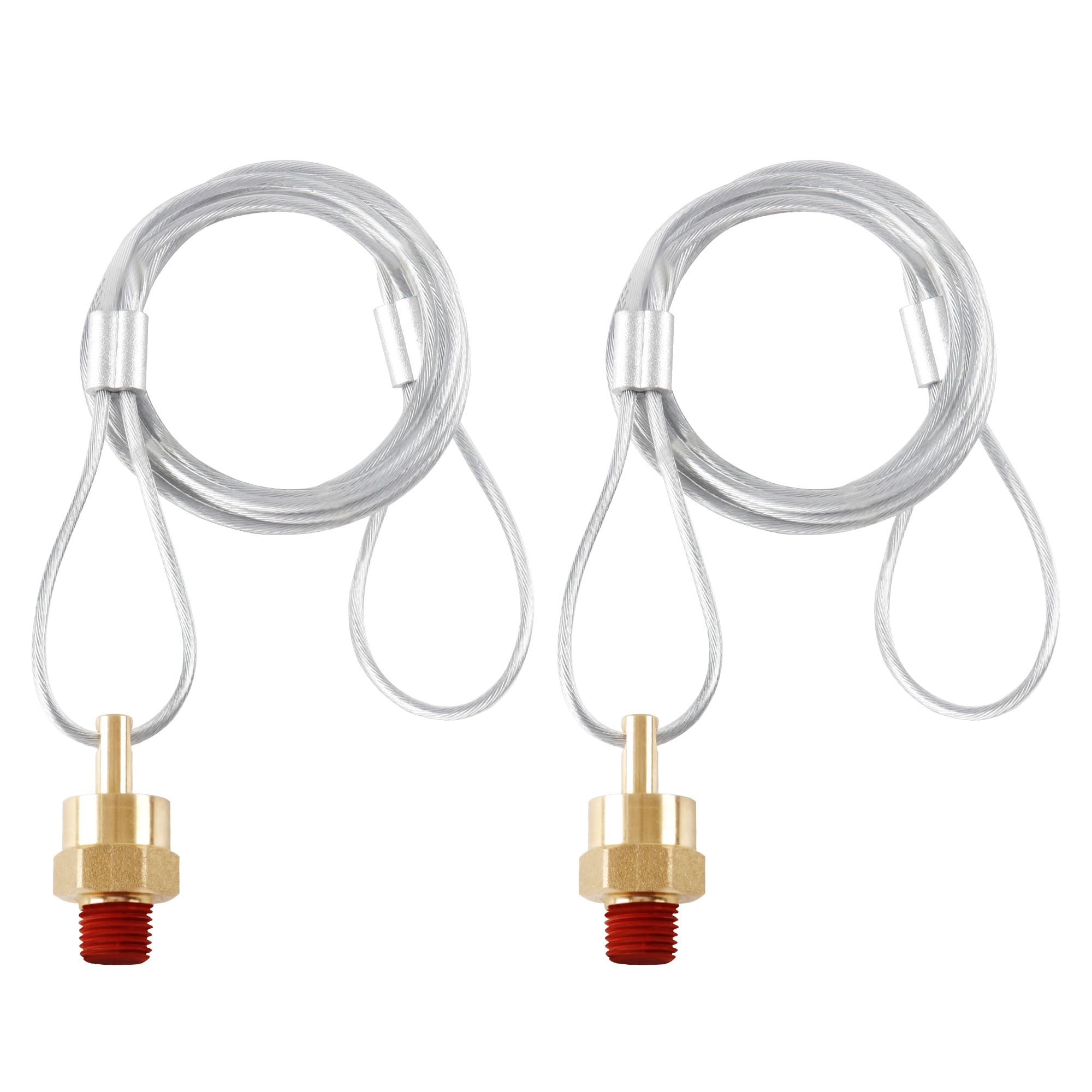 Dazakoot 1/4    Air Tank Drain Valve Plug With 60    Cable, Replace Air Compressor Drain Valve Cable For Semi Trucks   2Pcs