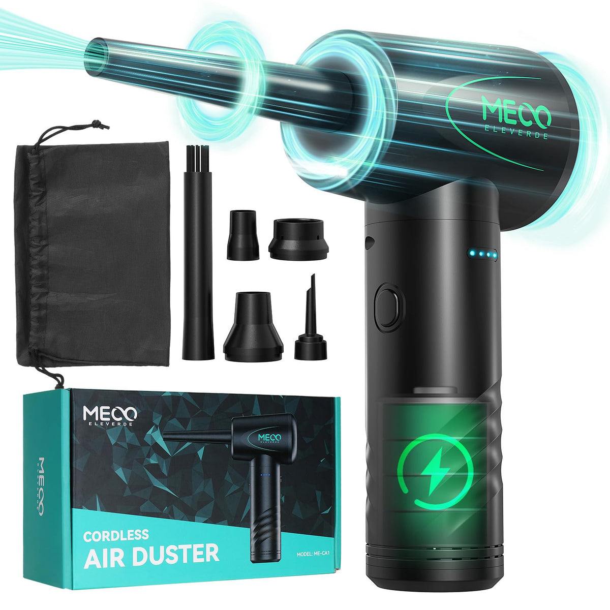 Meco Compressed Air Duster Electronics, 100000Rpm Air Blower, Powerful Electric Air Duster For Computer Keyboard Cleaner Pc Home