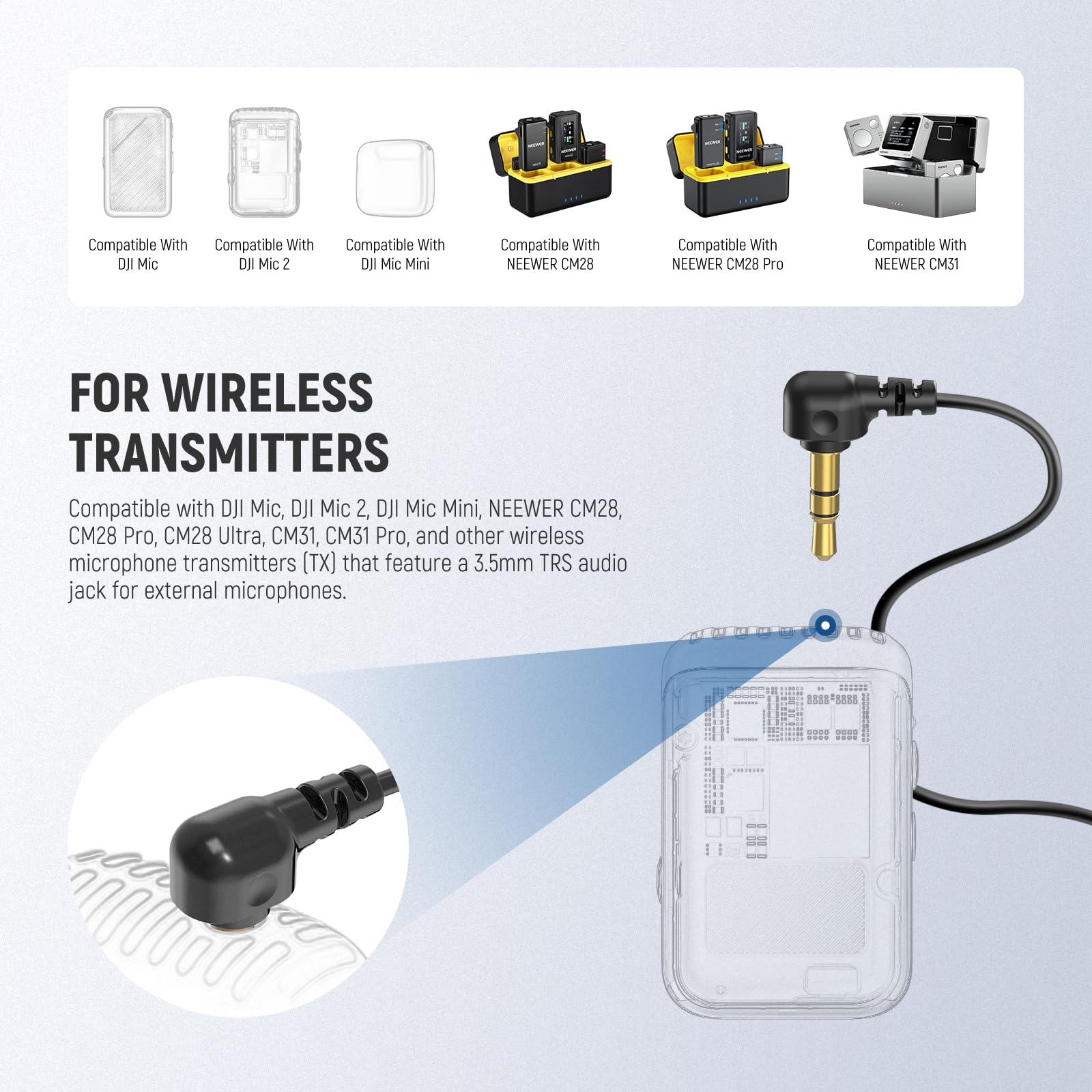 Neewer Mini Lavalier Microphone (2 Pack), 6.6Ft/2M Clip On Wired Condenser Lapel Lav Mic With 3.5Mm Trs Connector Compatible Wit